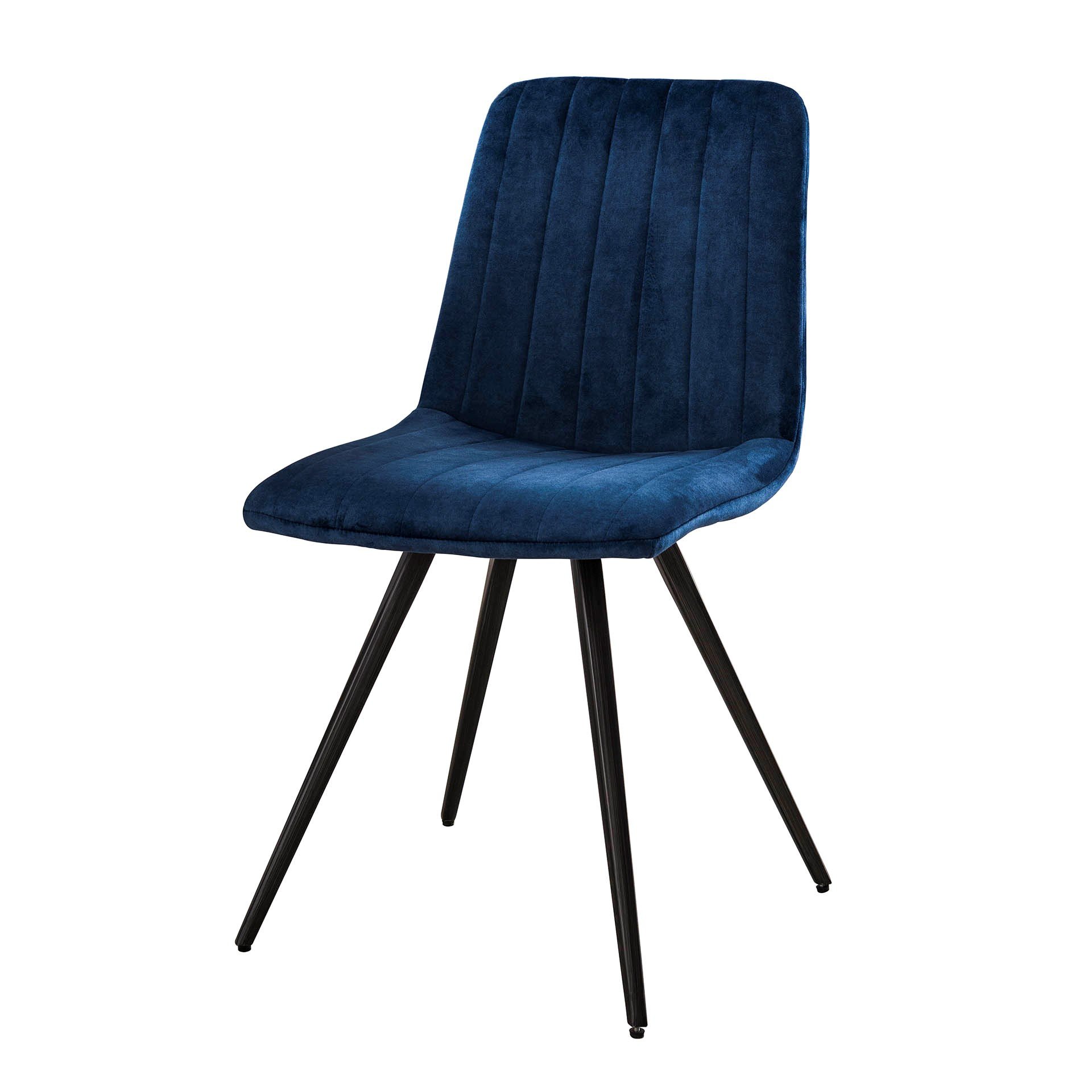 Stoel velvet straight stitch. VPE4 / Blauw velours