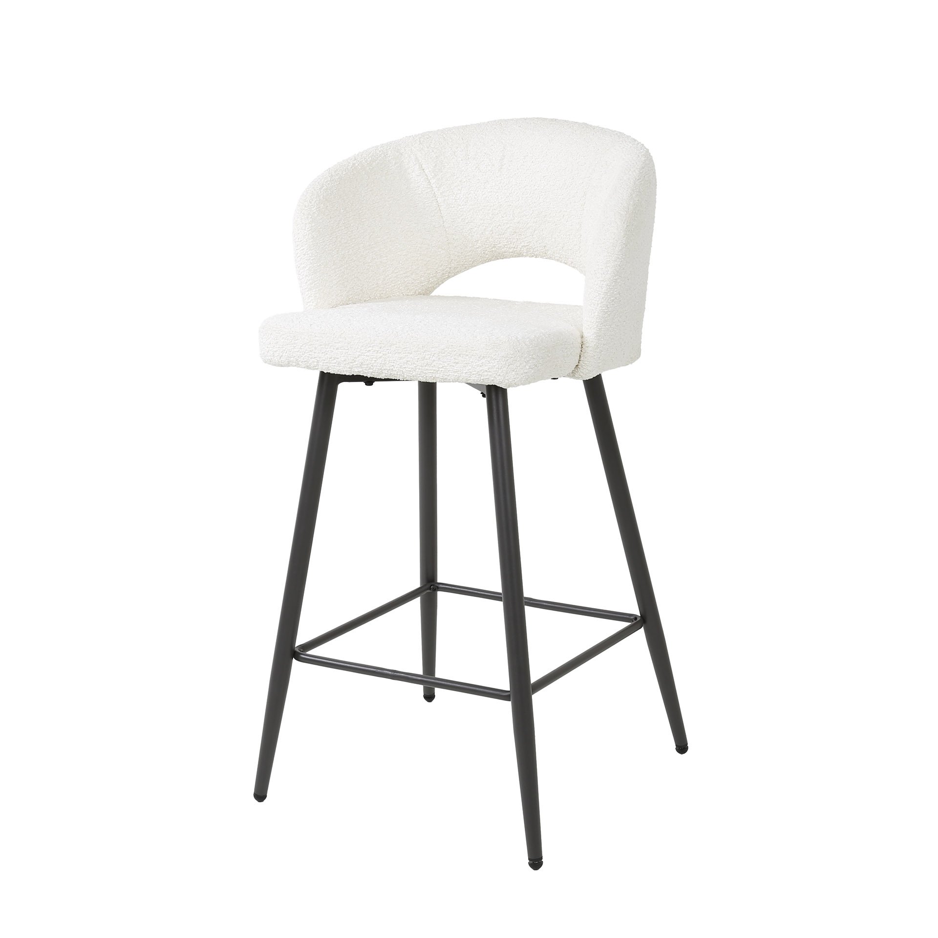Barstoel boucle salon. VPE2 / Boucle wit