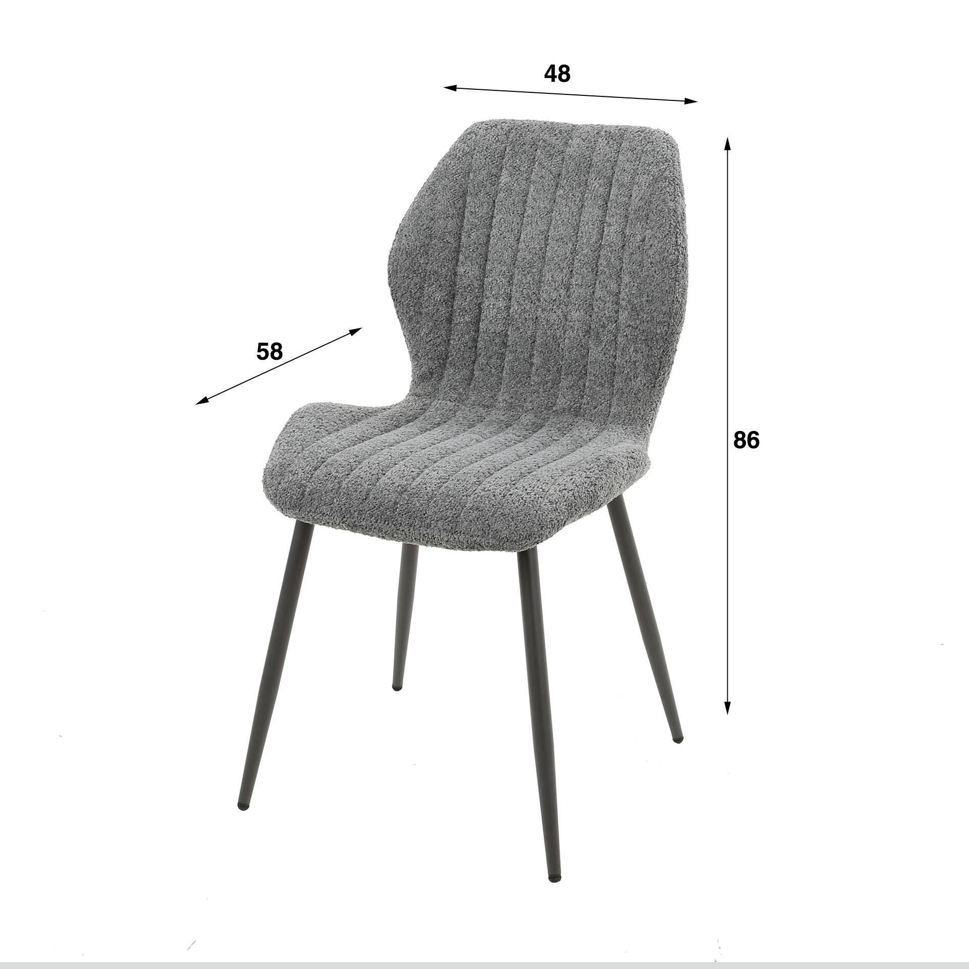 Stoel boucle lendesteun. VPE4 / Boucle grijs