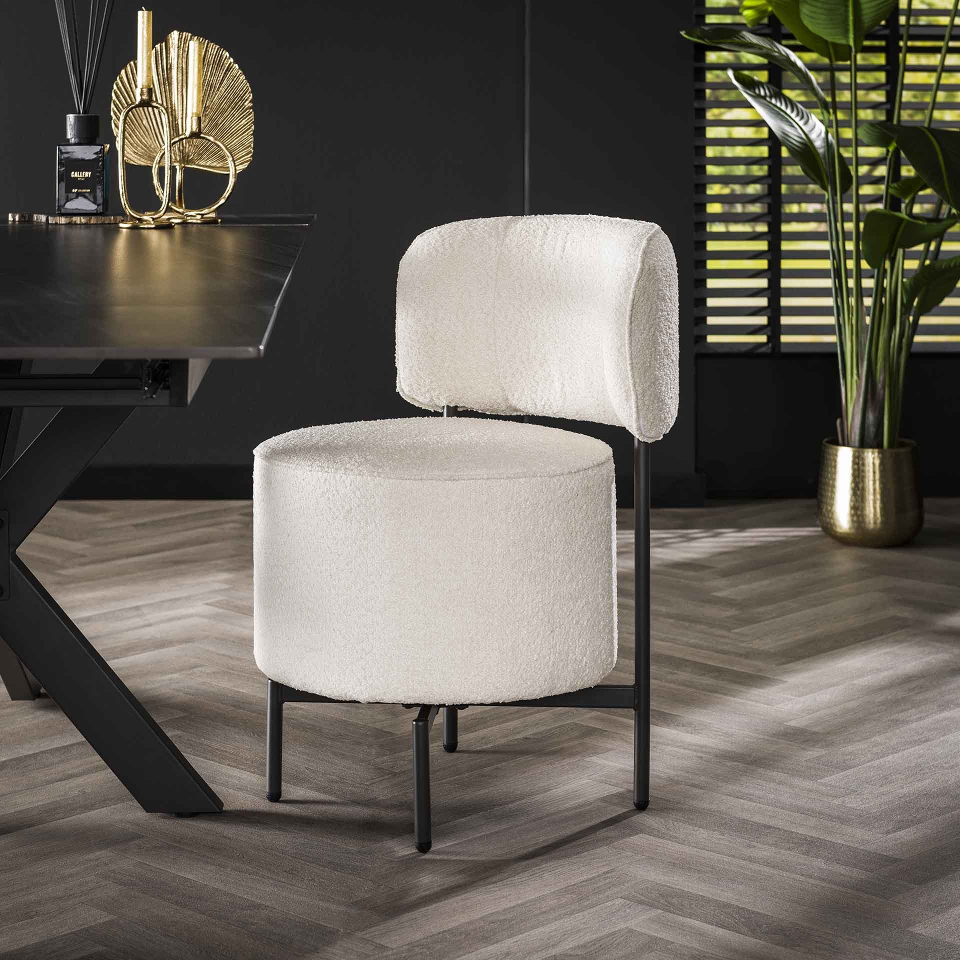 Stoel cocktail boucle draaibaar. VPE2 / Boucle wit