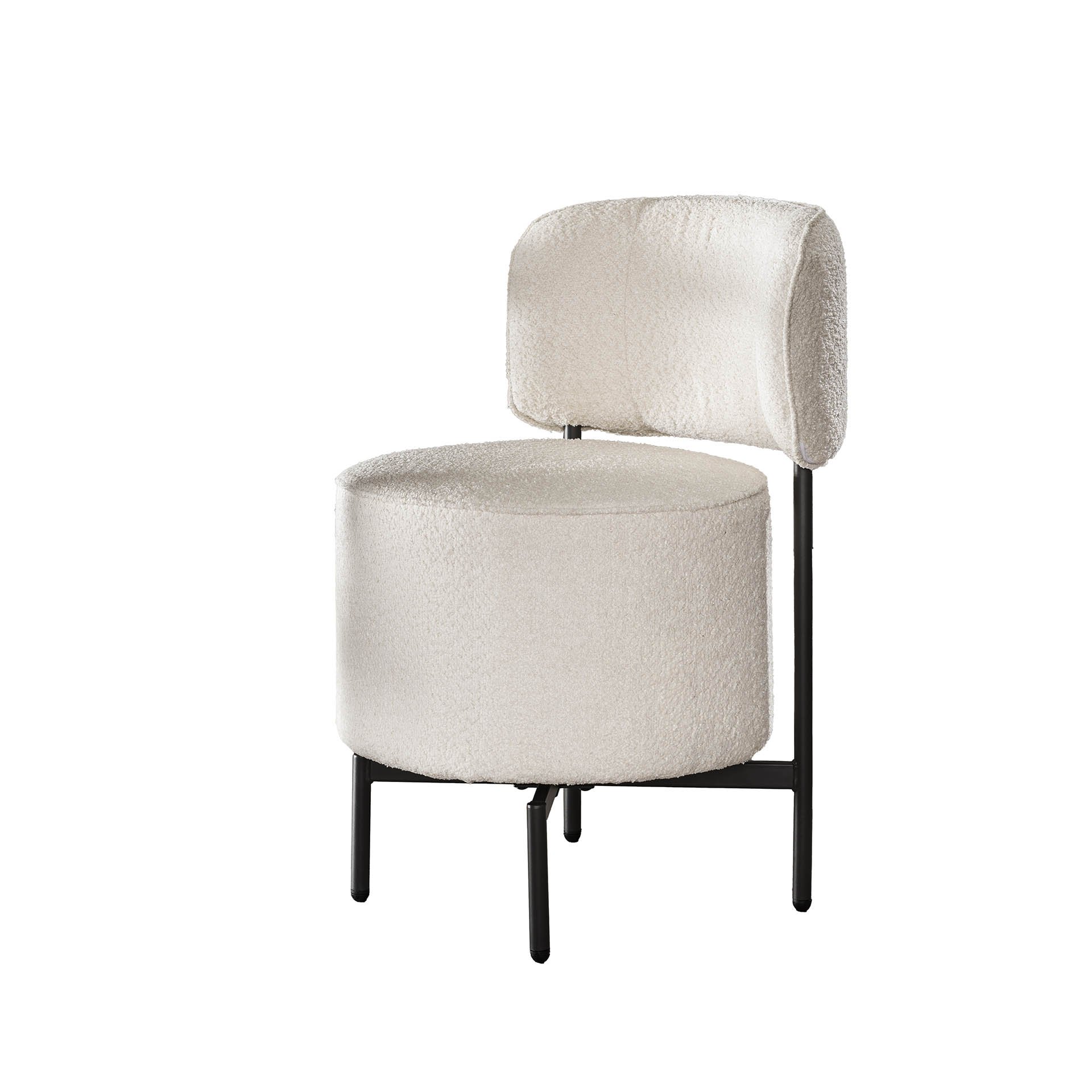 Stoel cocktail boucle draaibaar. VPE2 / Boucle wit