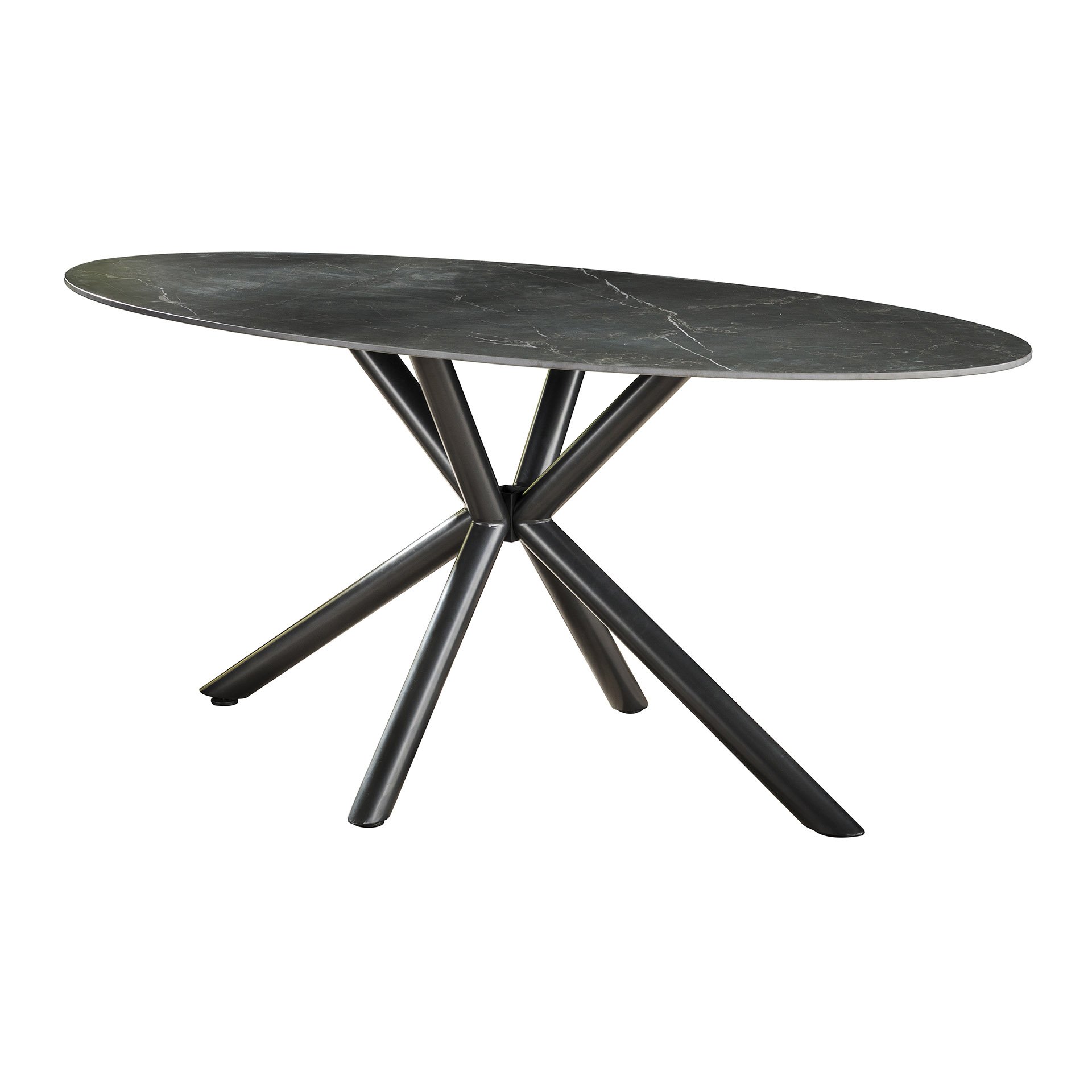 Eetkamertafel 180 oval ceramic / Ceramic natural black