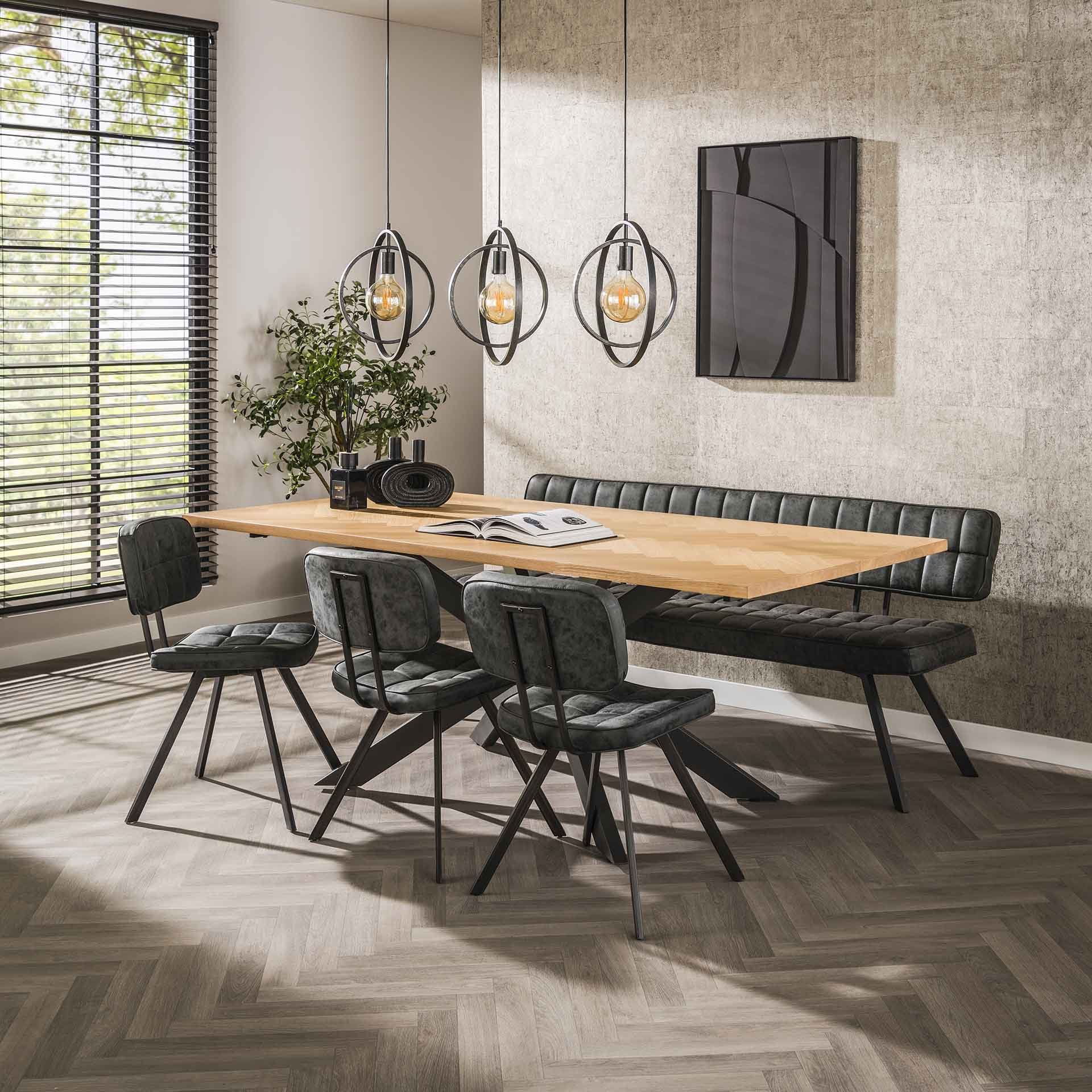 Eetkamertafel 200 visgraat fineer / Naturel eiken