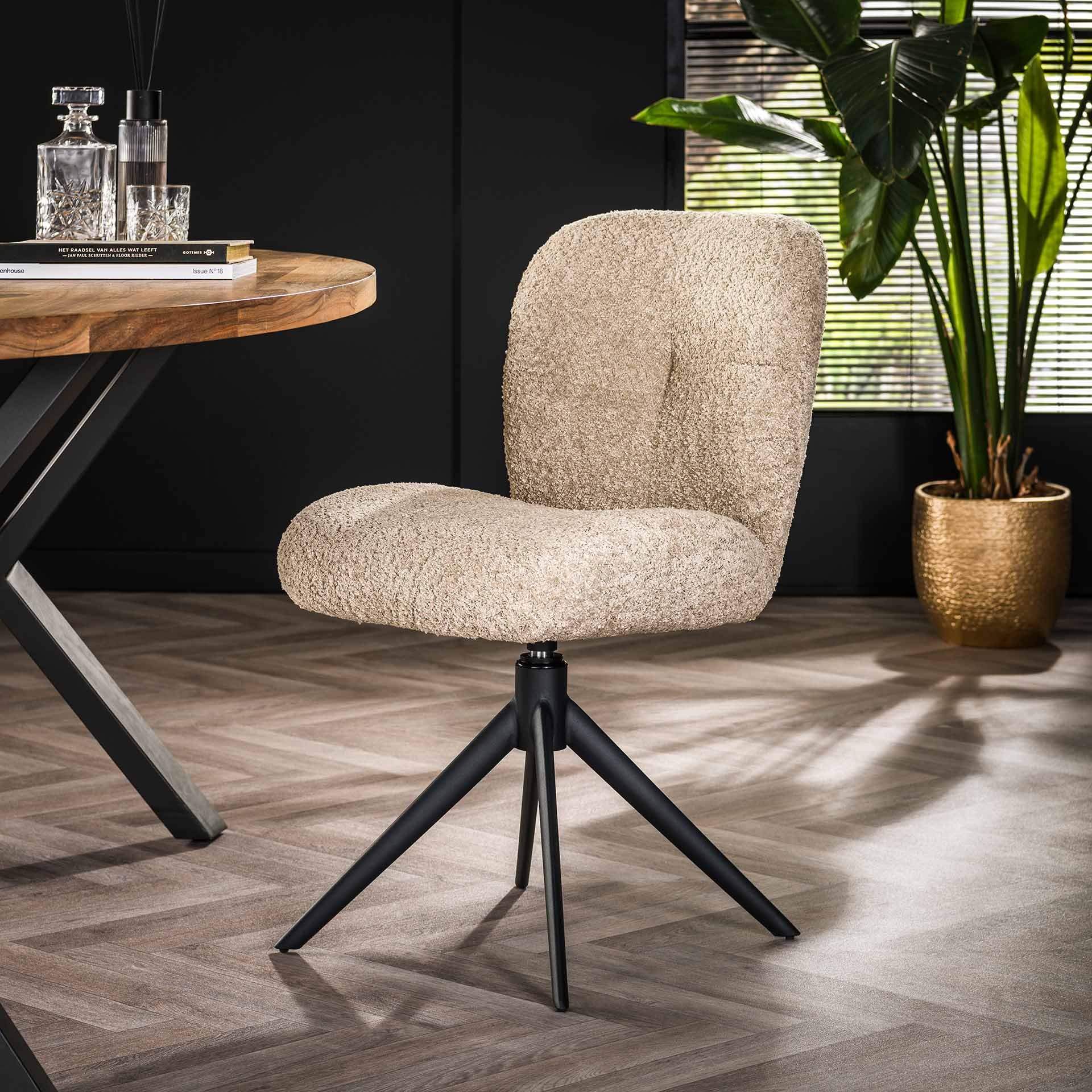 Stoel comfort draaibaar. VPE2 / Boucle zandkleur