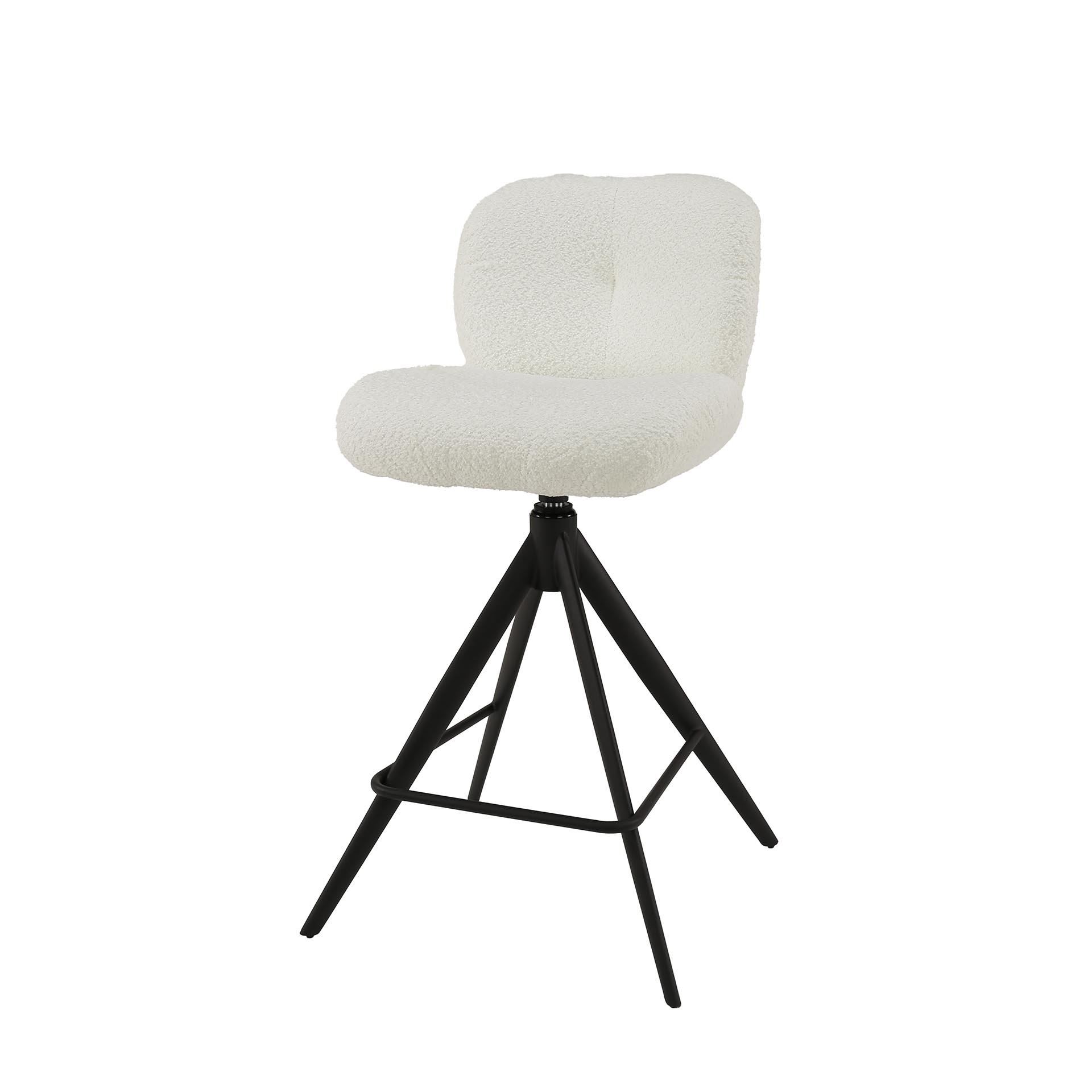 Barstoel comfort draaibaar. VPE2 / Boucle wit