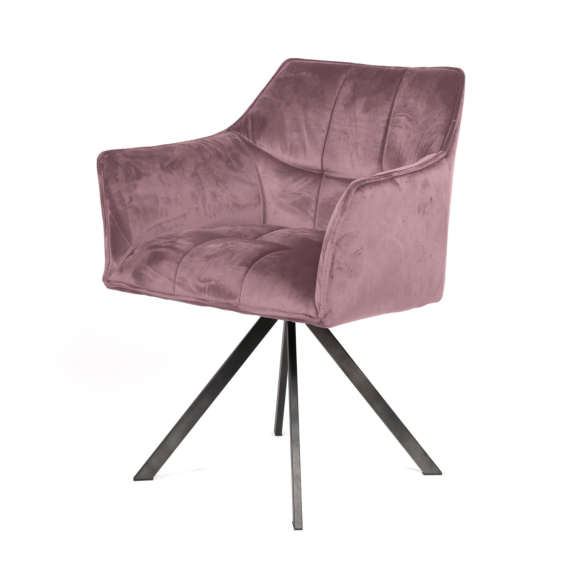 Armstoel raster draaibaar. VPE2 / Roze velours