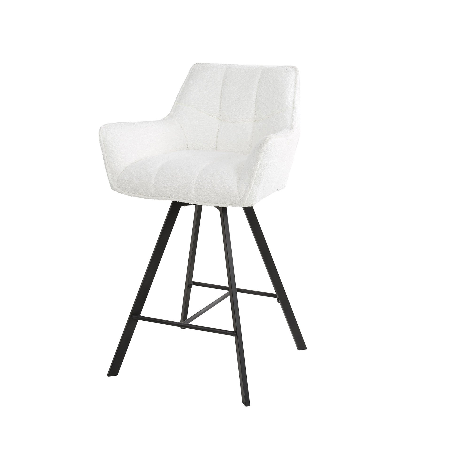 Barstoel raster draaibaar. VPE2 / Boucle wit