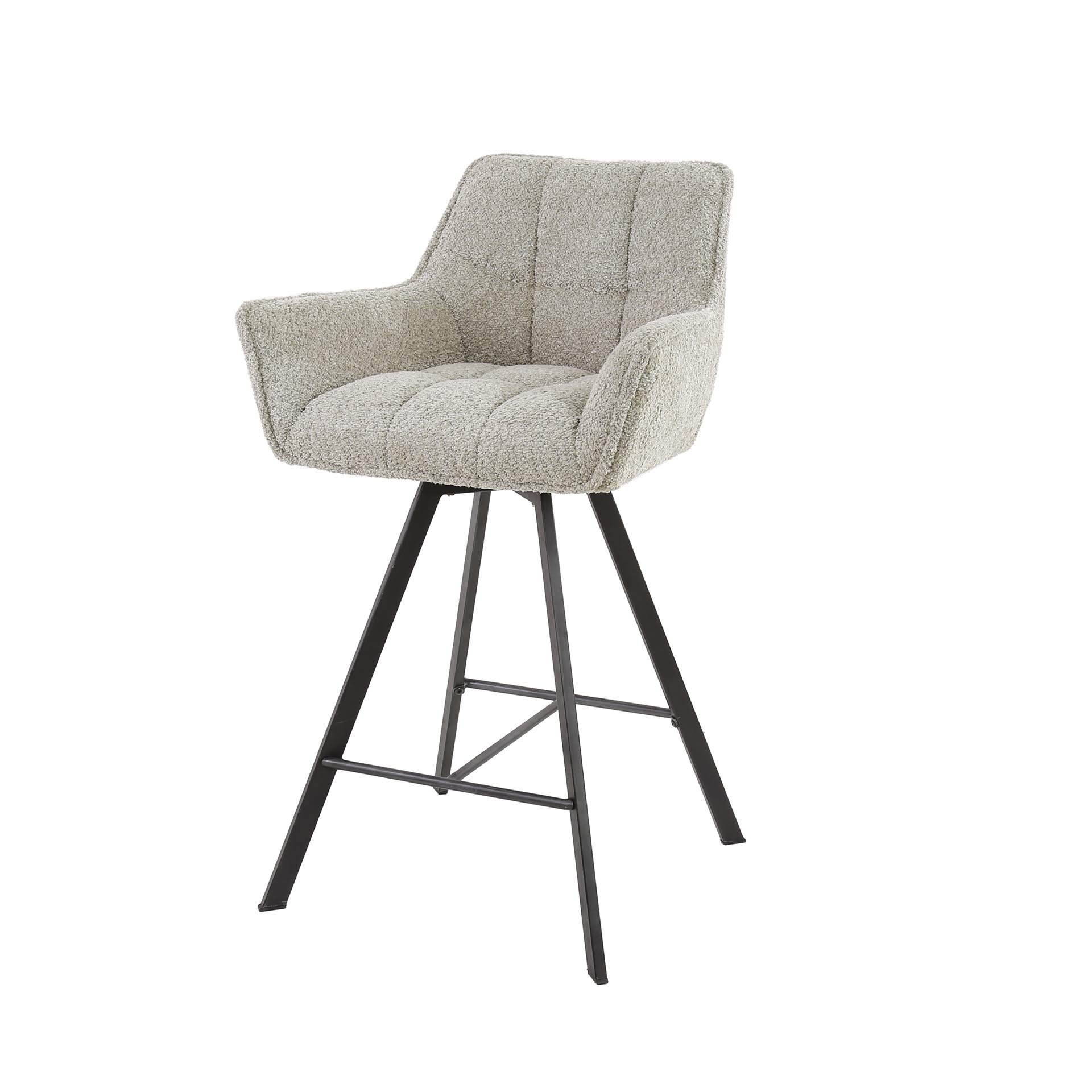 Barstoel raster draaibaar. VPE2 / Boucle zandkleur