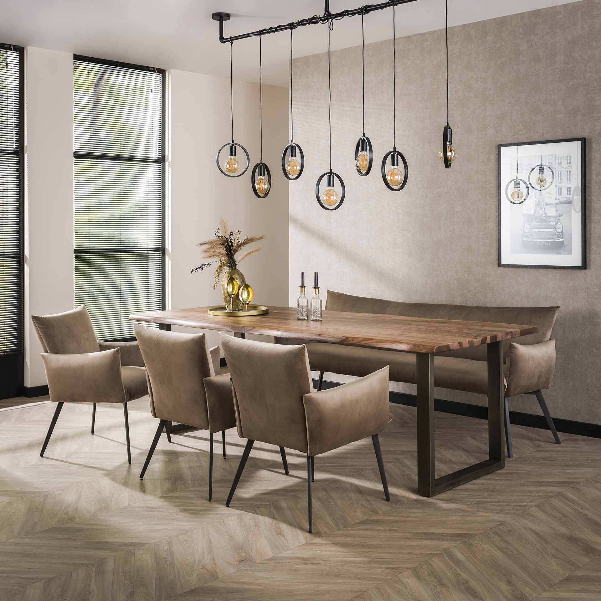 Eetkamerfauteuil lobby / Champagne velours