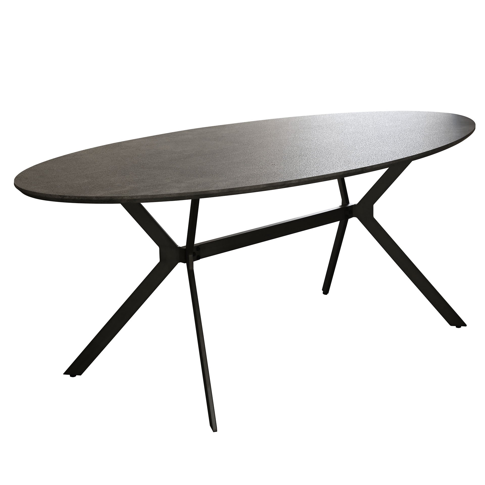 Eetkamertafel ovaal 200 / 3D betonlook grijs