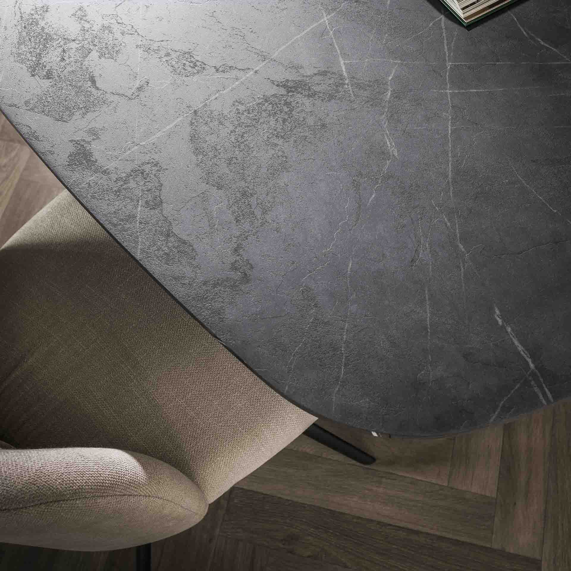 Eetkamertafel 215 deens ovaal / 3D Melamine slate stone