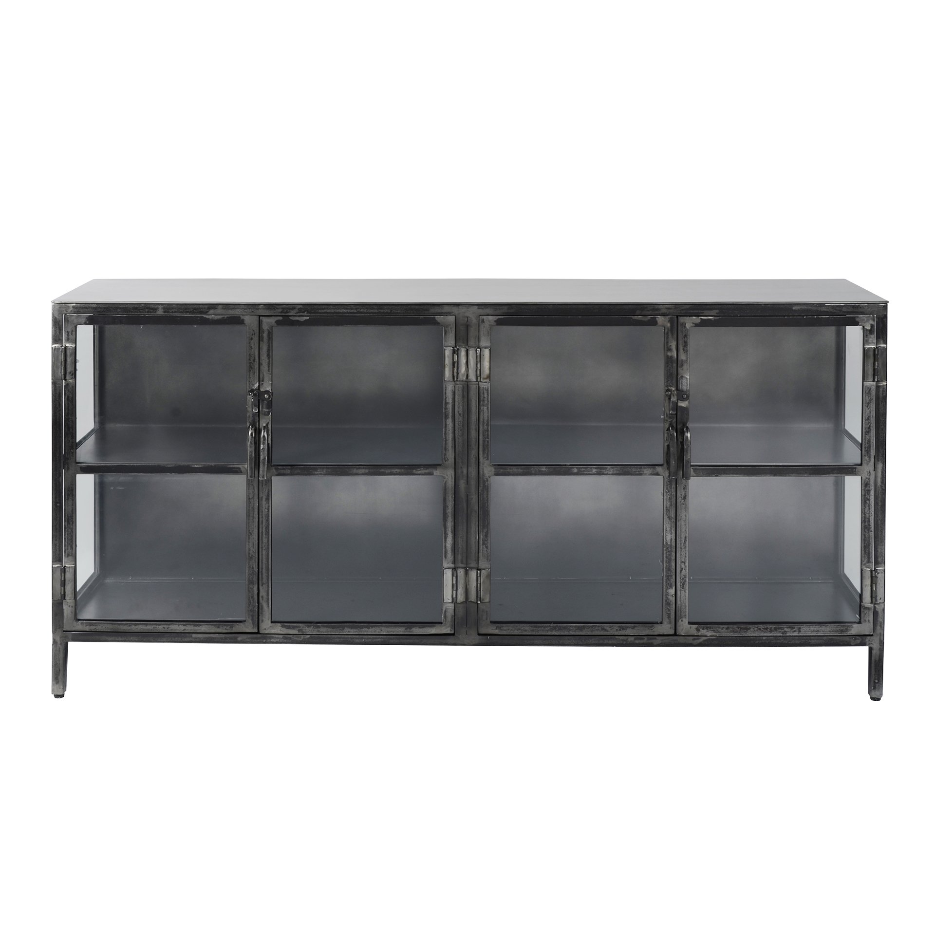 Dressoir Rift metal 4 deuren / Gun metal