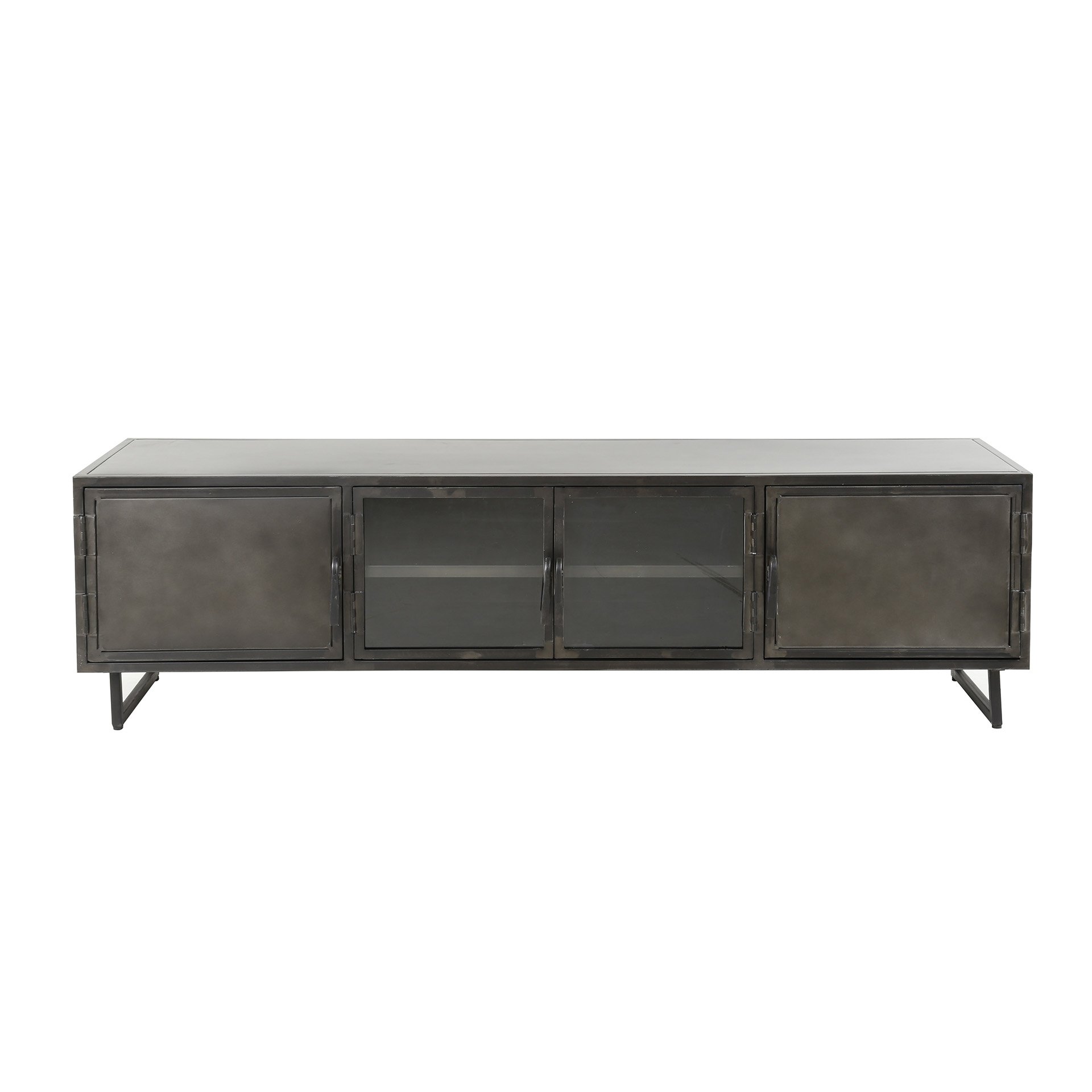 TV-meubel 180cm Rift metal / Gun metal