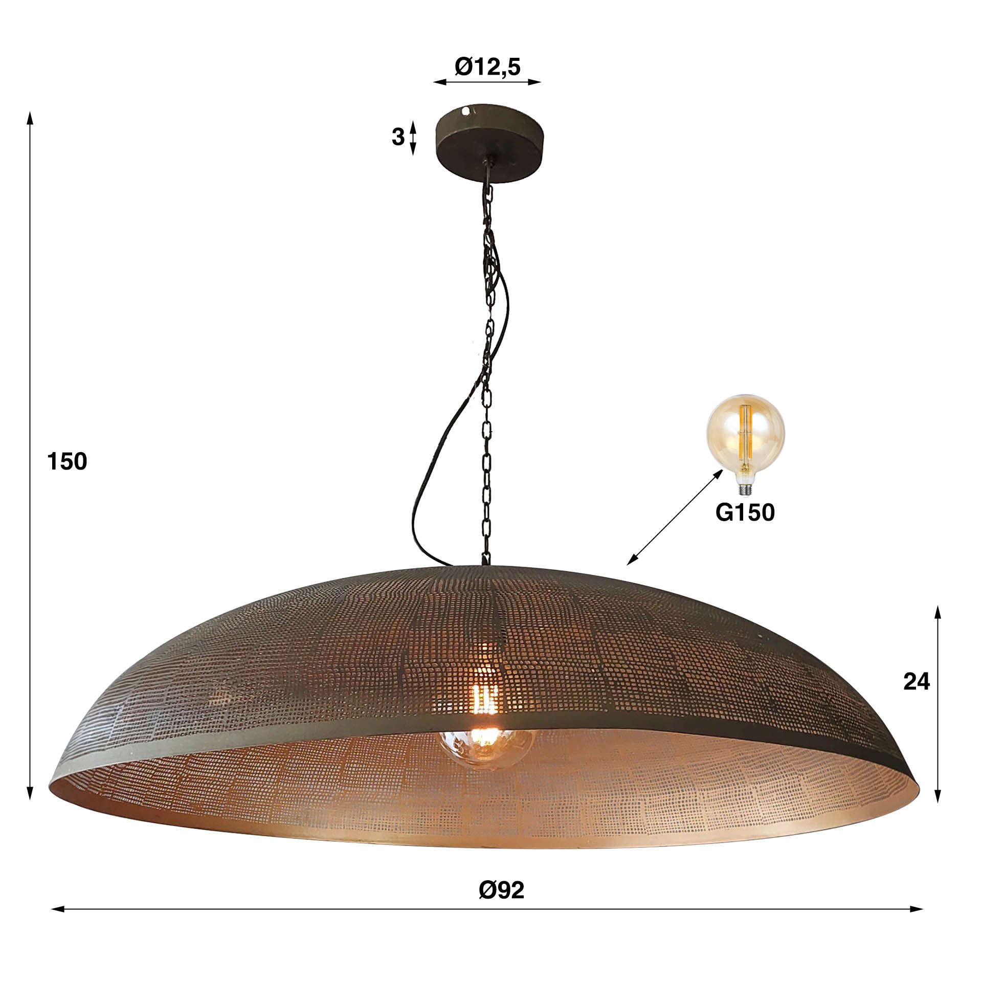 Hanglamp Ø90 cosmic / Brons antiek