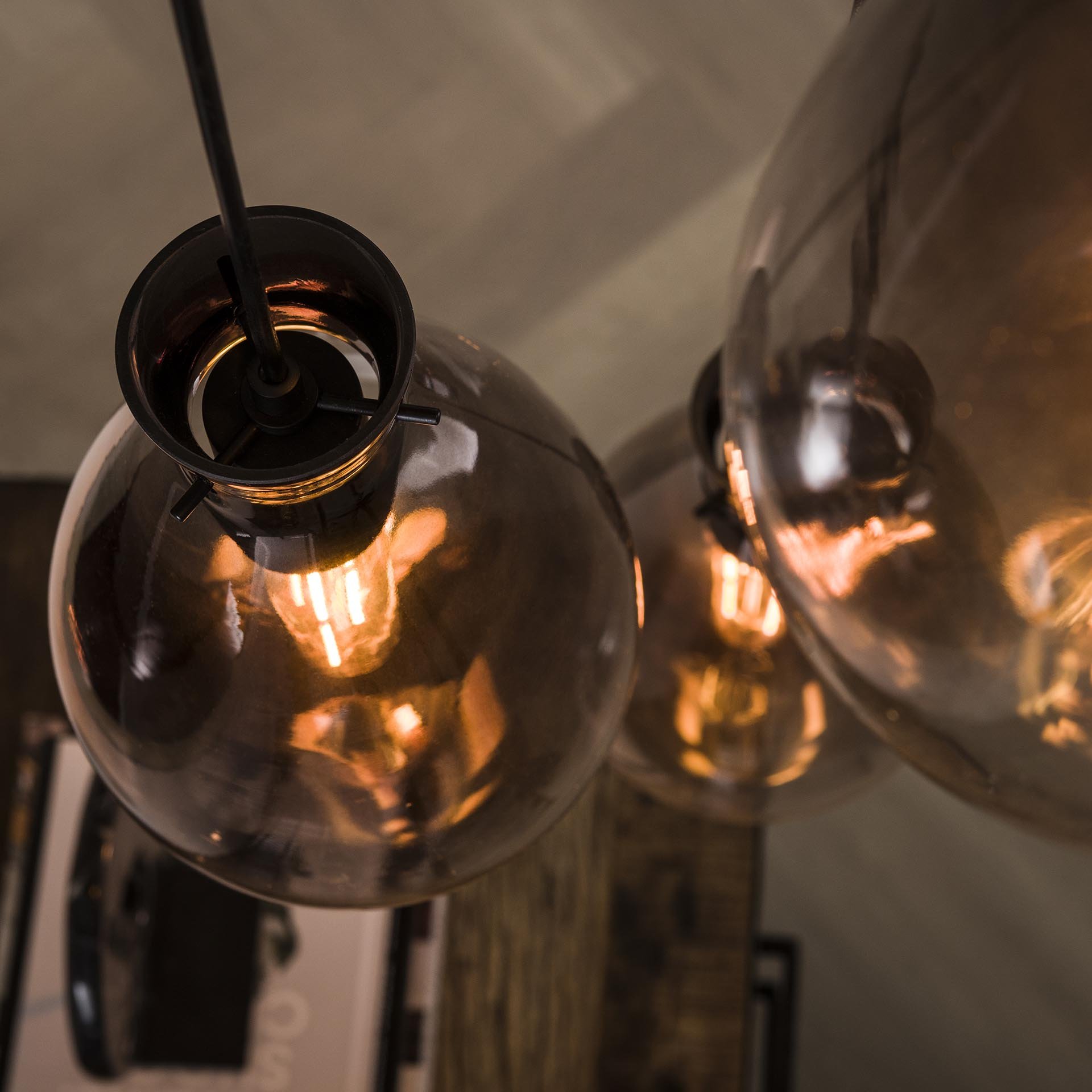 Hanglamp 3L nugget shaded / Oud zilver