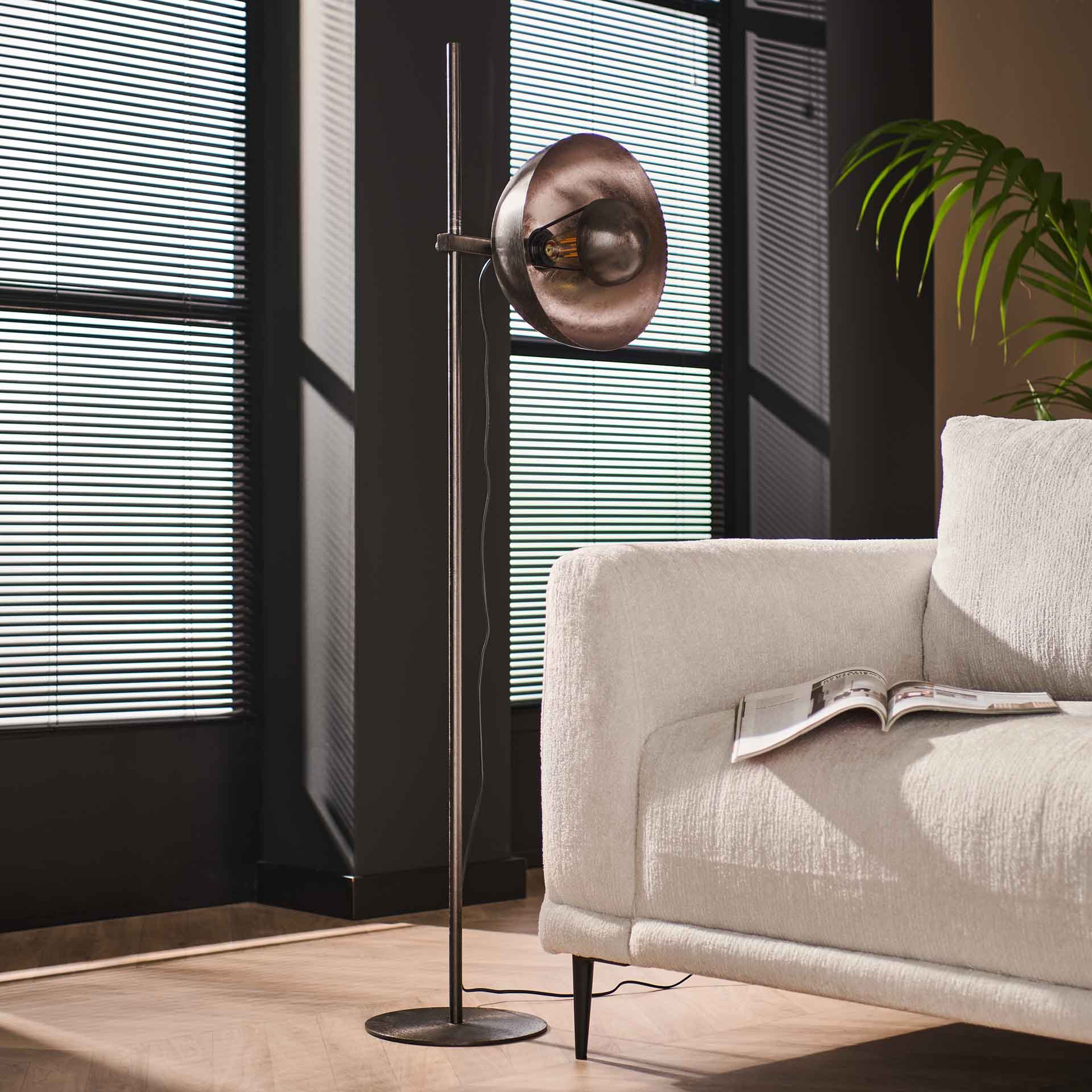 Vloerlamp 1L adjust / Zwart nikkel
