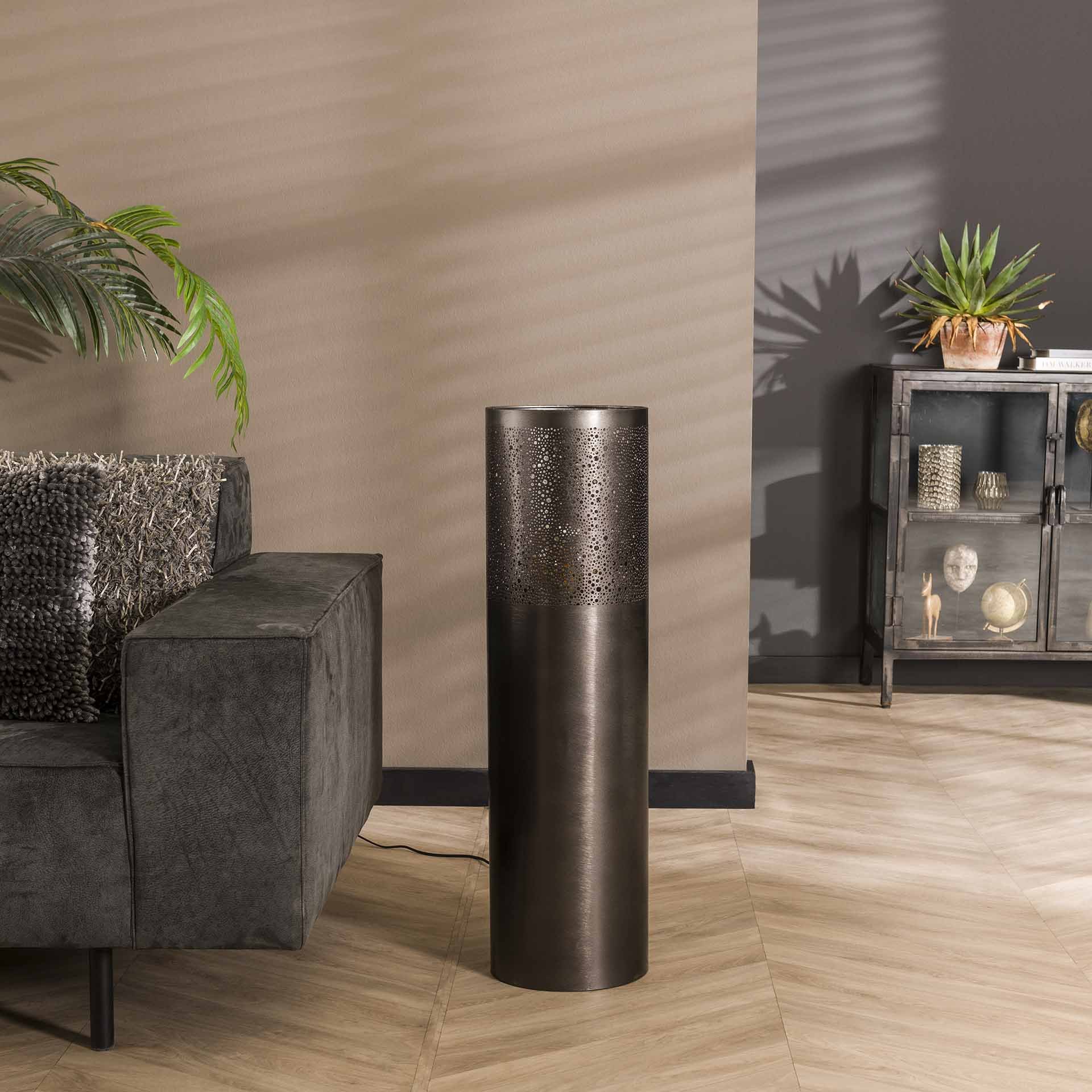Vloerlamp Ø25 cilinder 90cm / Zwart nikkel