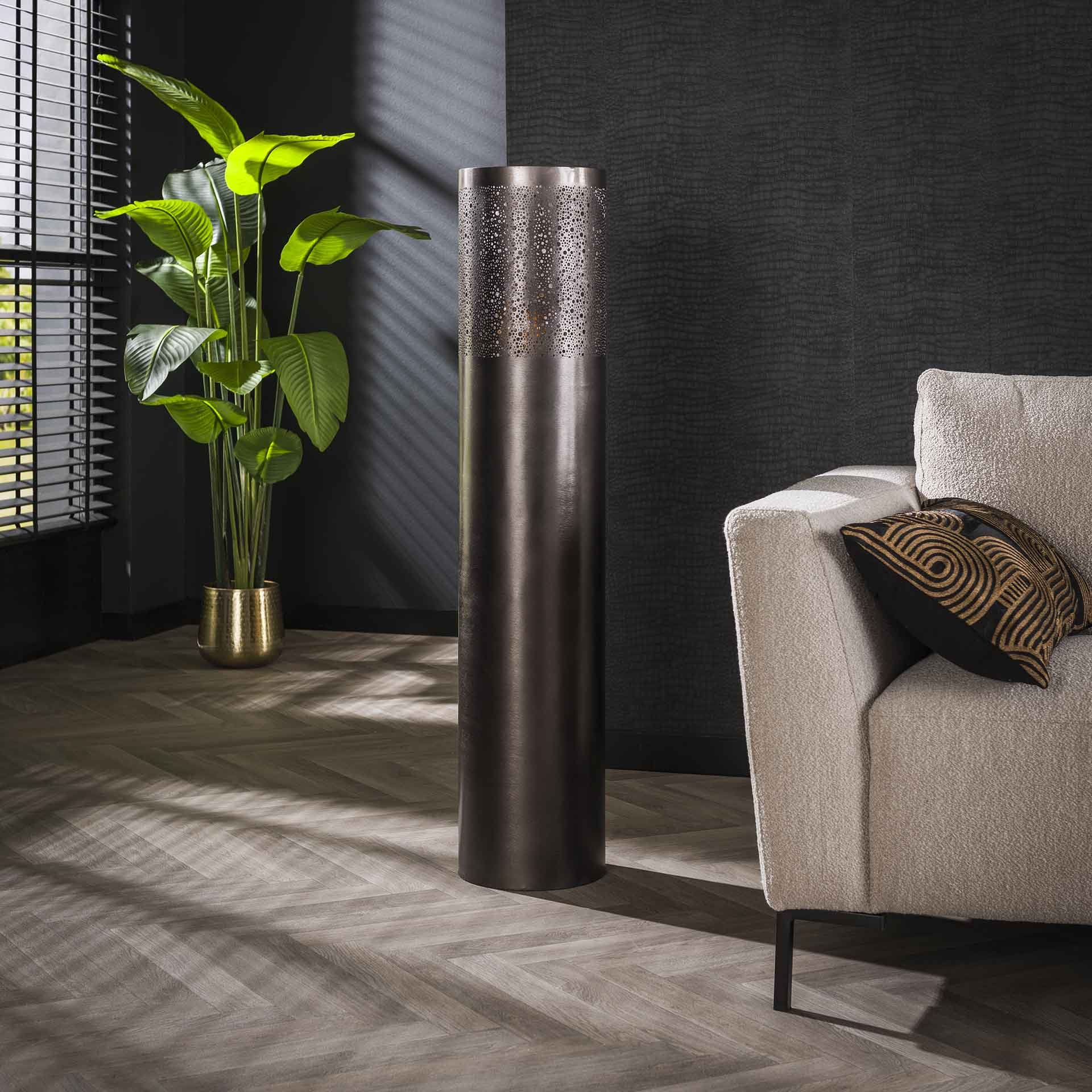 Vloerlamp Ø25 cilinder 120cm / Zwart nikkel
