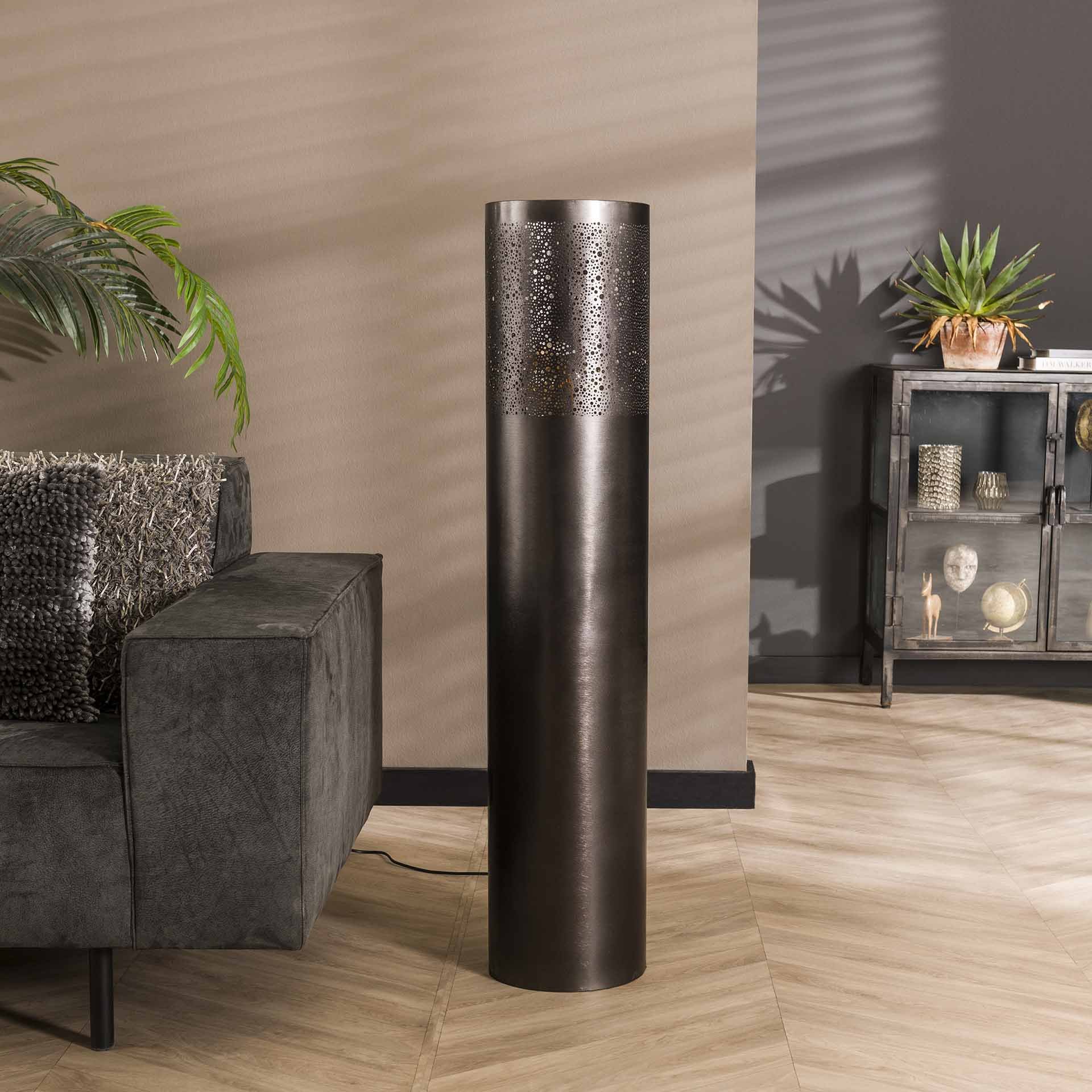Vloerlamp Ø25 cilinder 120cm / Zwart nikkel