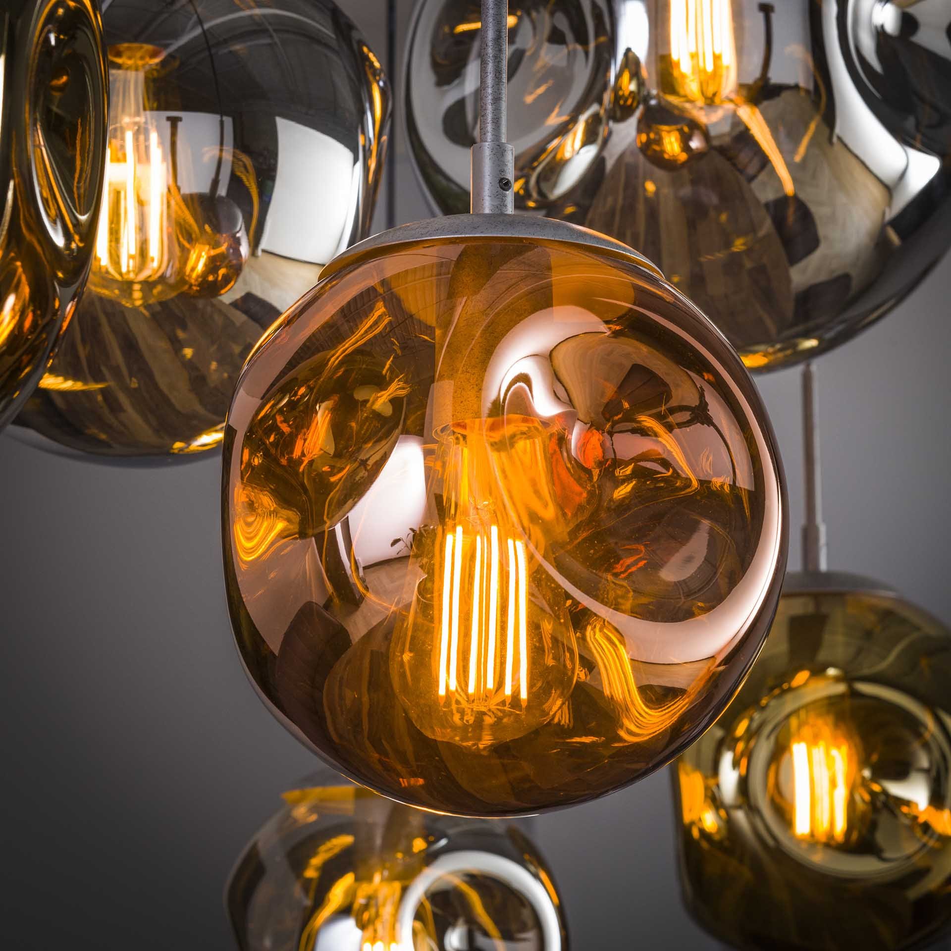 Hanglamp 4+3 stellar / Oud zilver