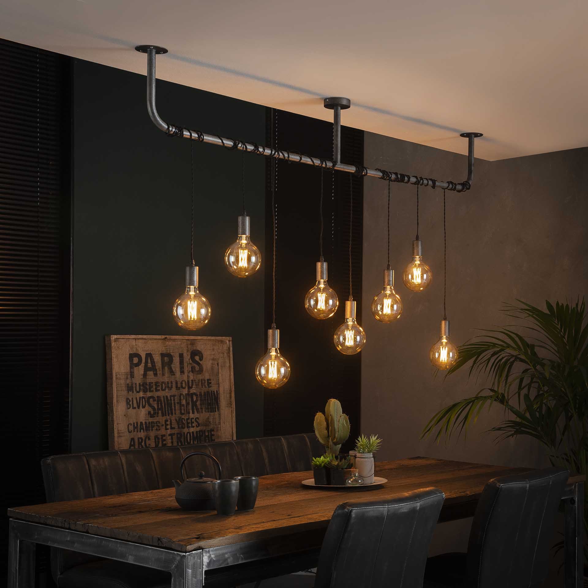 Hanglamp 8L wikkel / Oud zilver