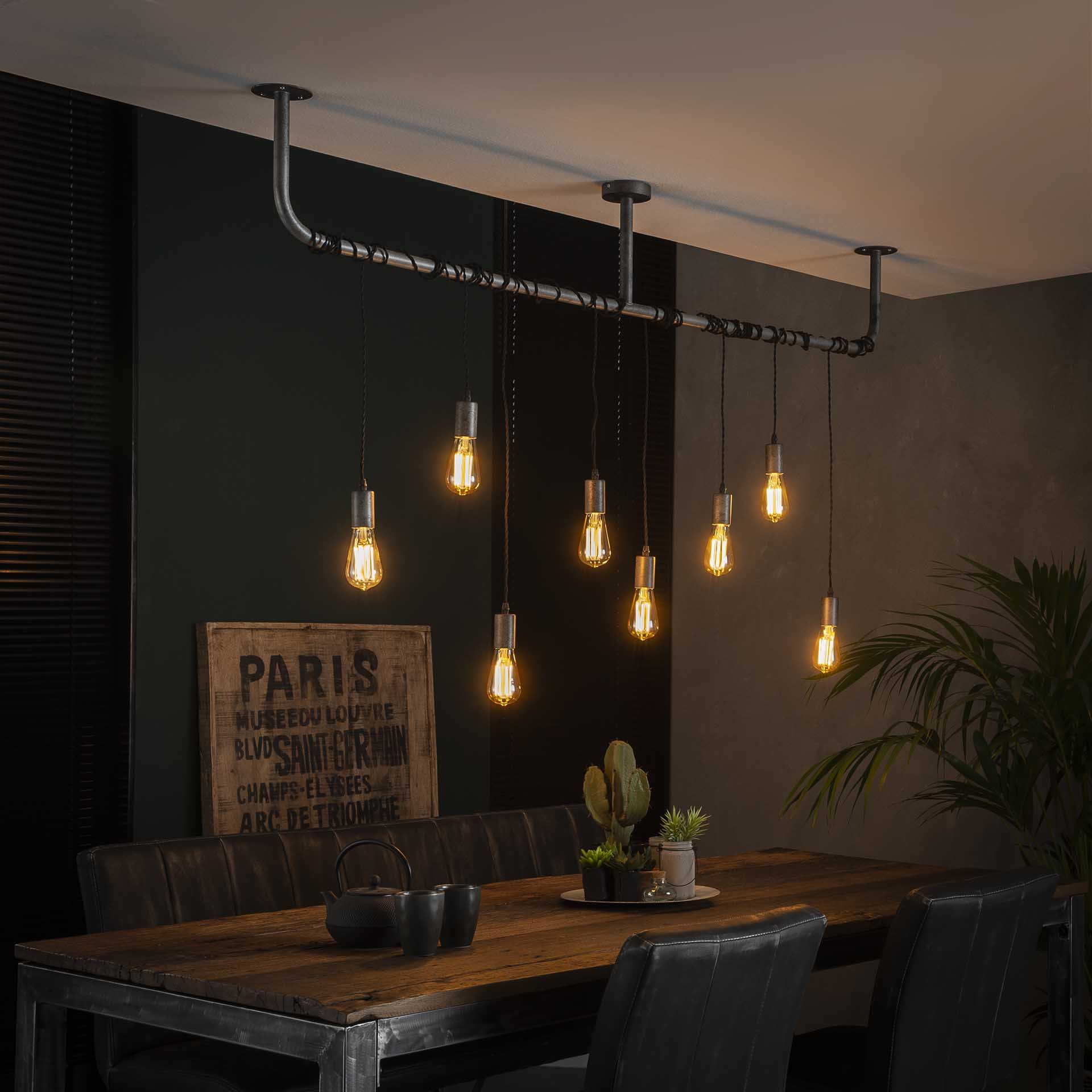 Hanglamp 8L wikkel / Oud zilver