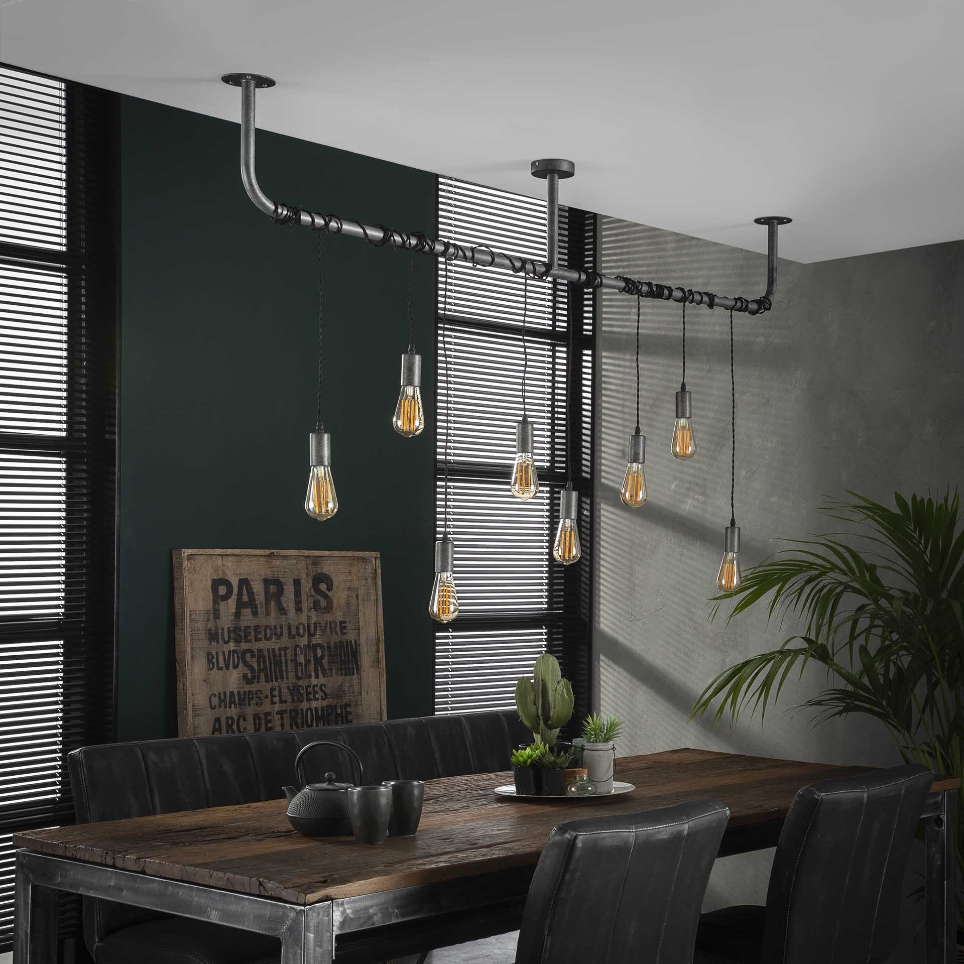 Hanglamp 8L wikkel / Oud zilver