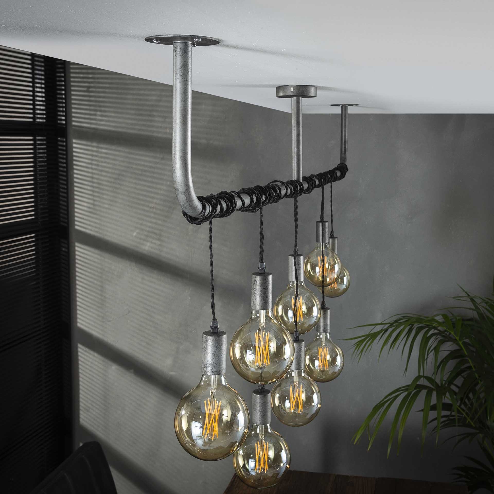 Hanglamp 8L wikkel / Oud zilver