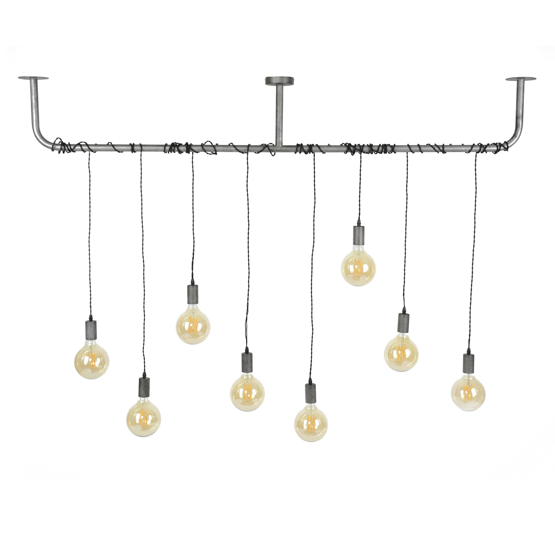 Hanglamp 8L wikkel / Oud zilver
