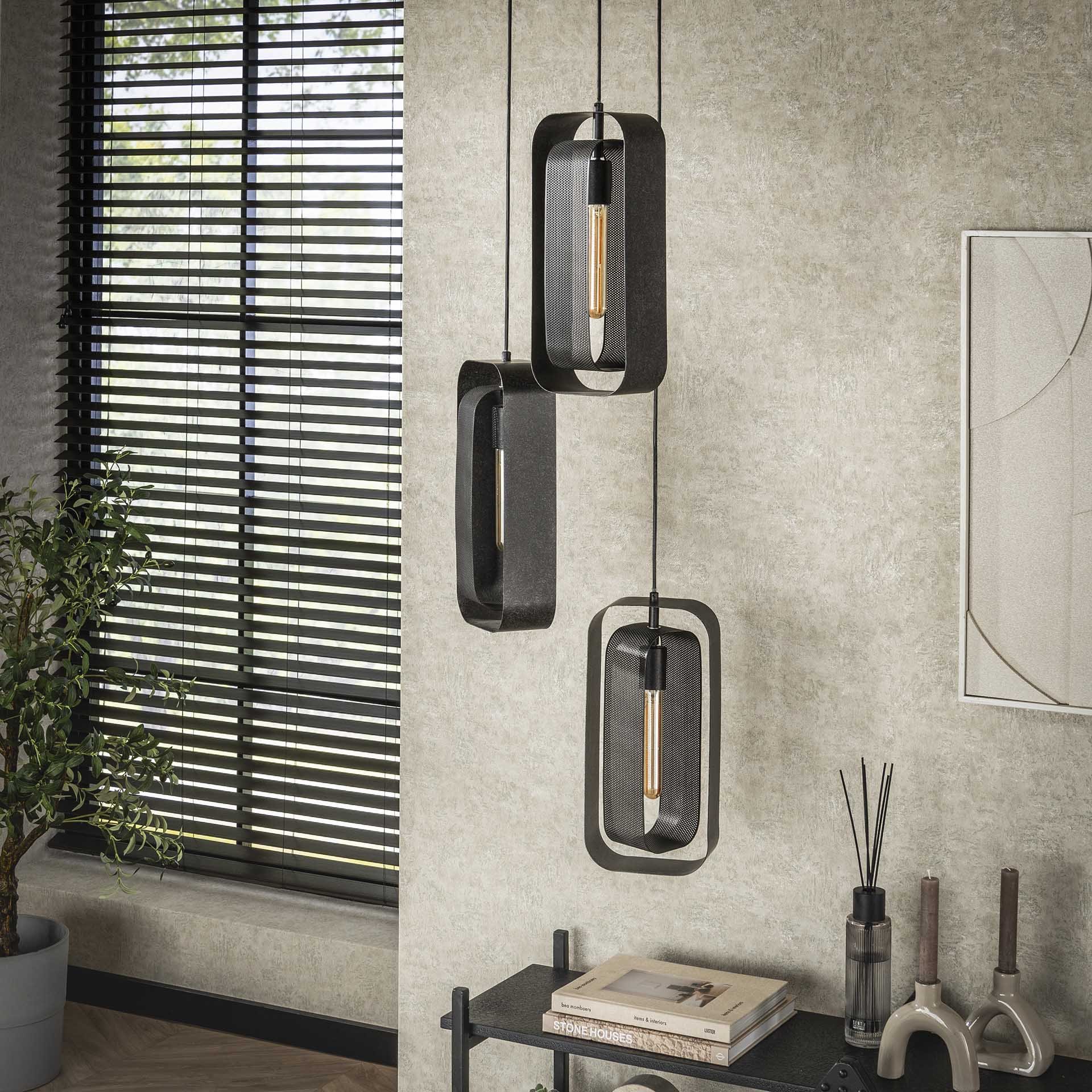 Hanglamp 3L mesh rotate / Artic zwart