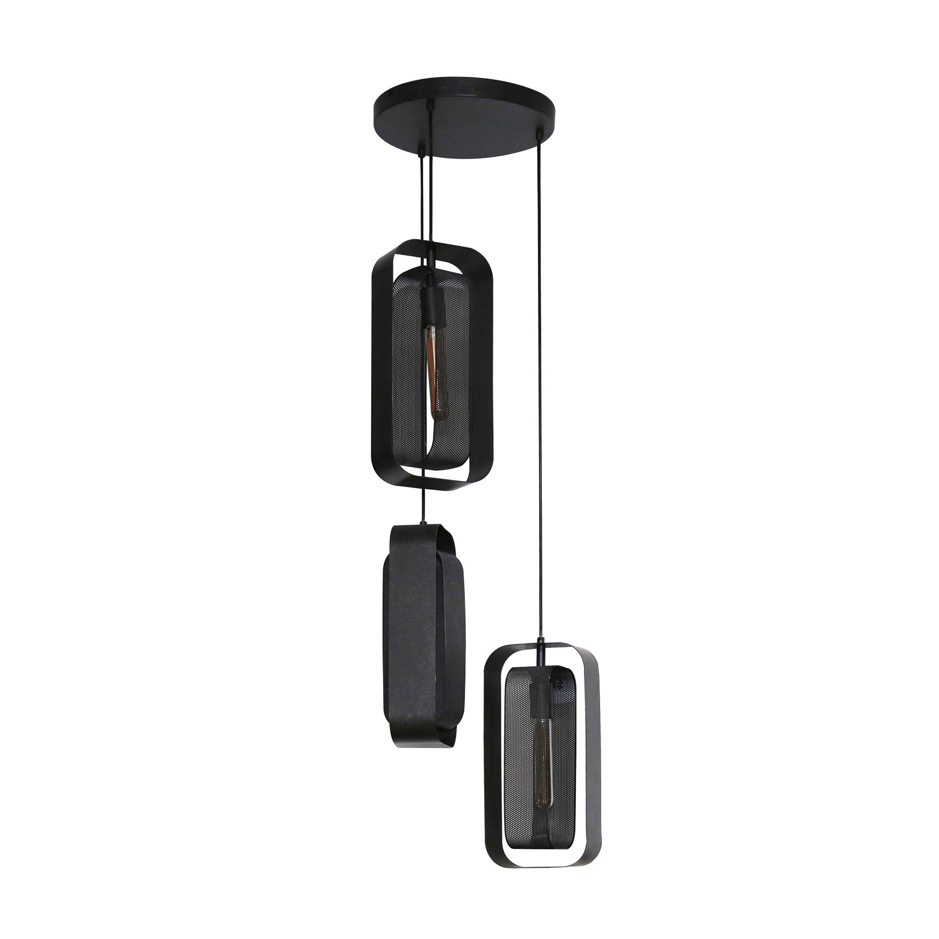 Hanglamp 3L mesh rotate / Artic zwart