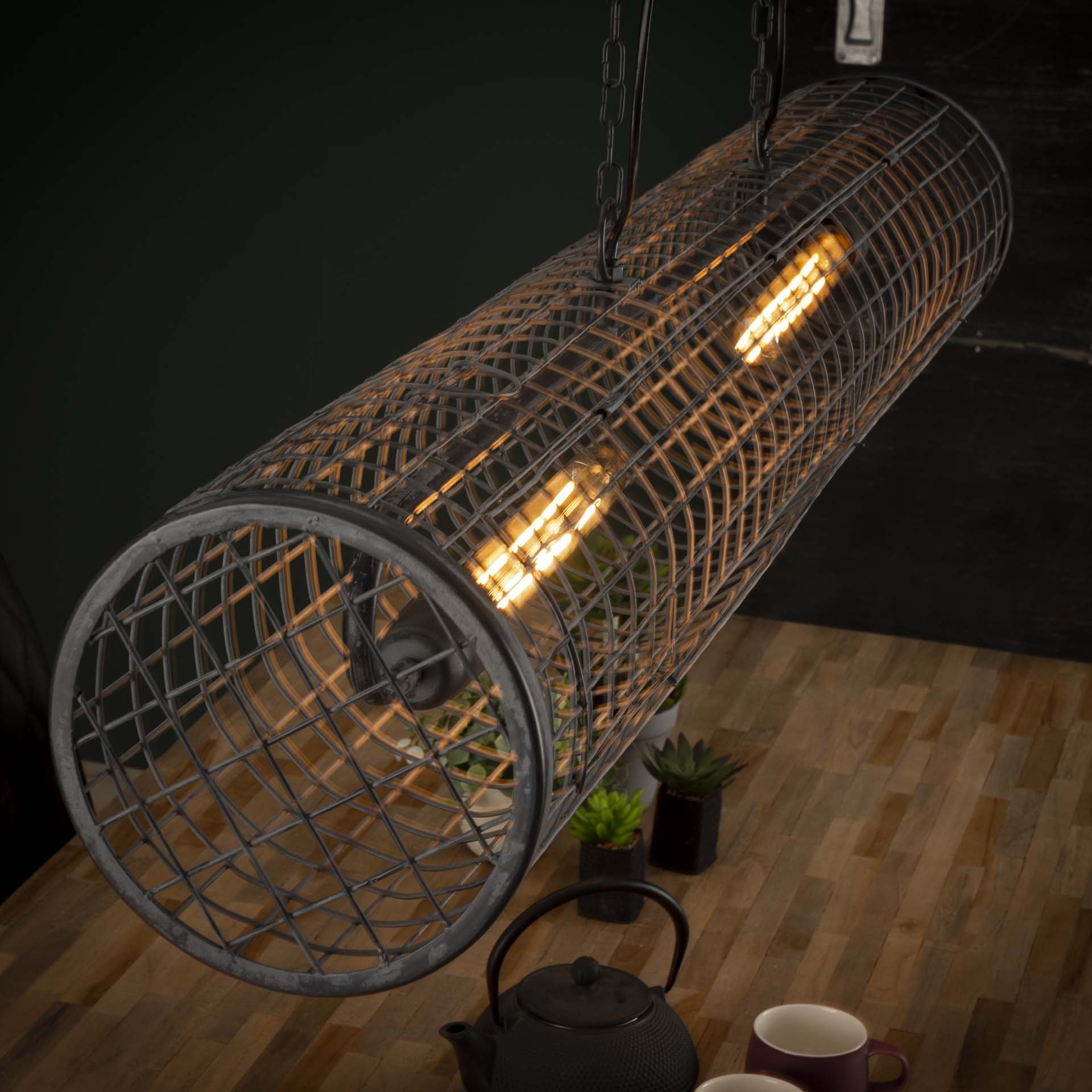 Hanglamp D20cm cylinder gaas/Slate grey