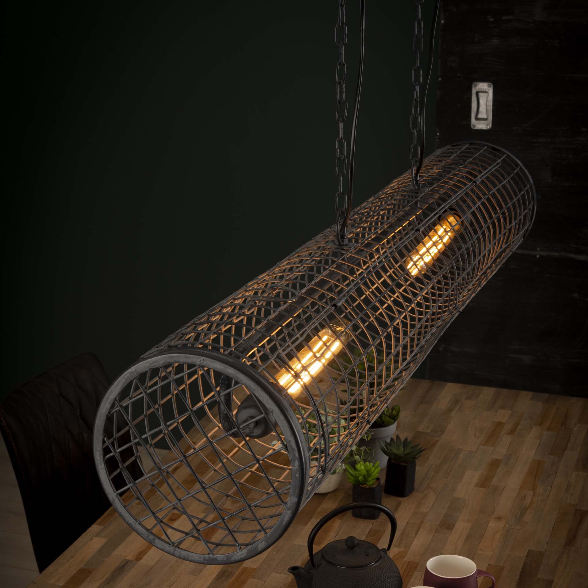 Hanglamp D20cm cylinder gaas/Slate grey