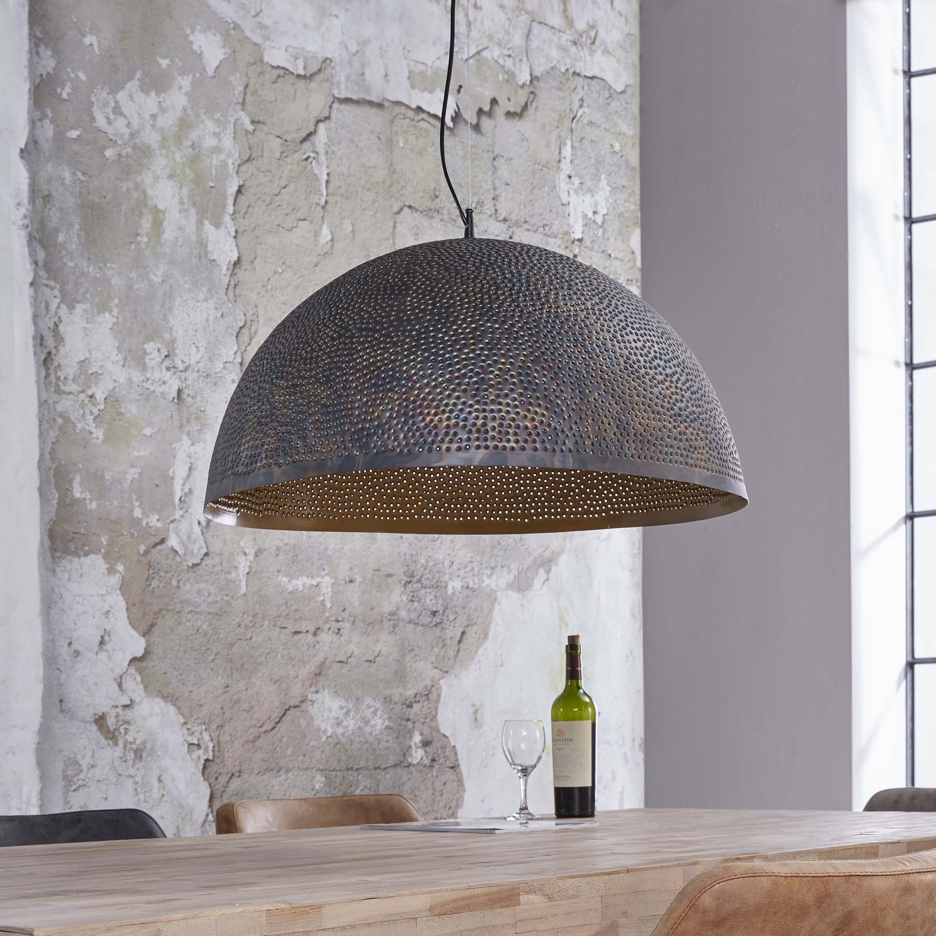 Hanglamp Ø70 punch / Zwart bruin
