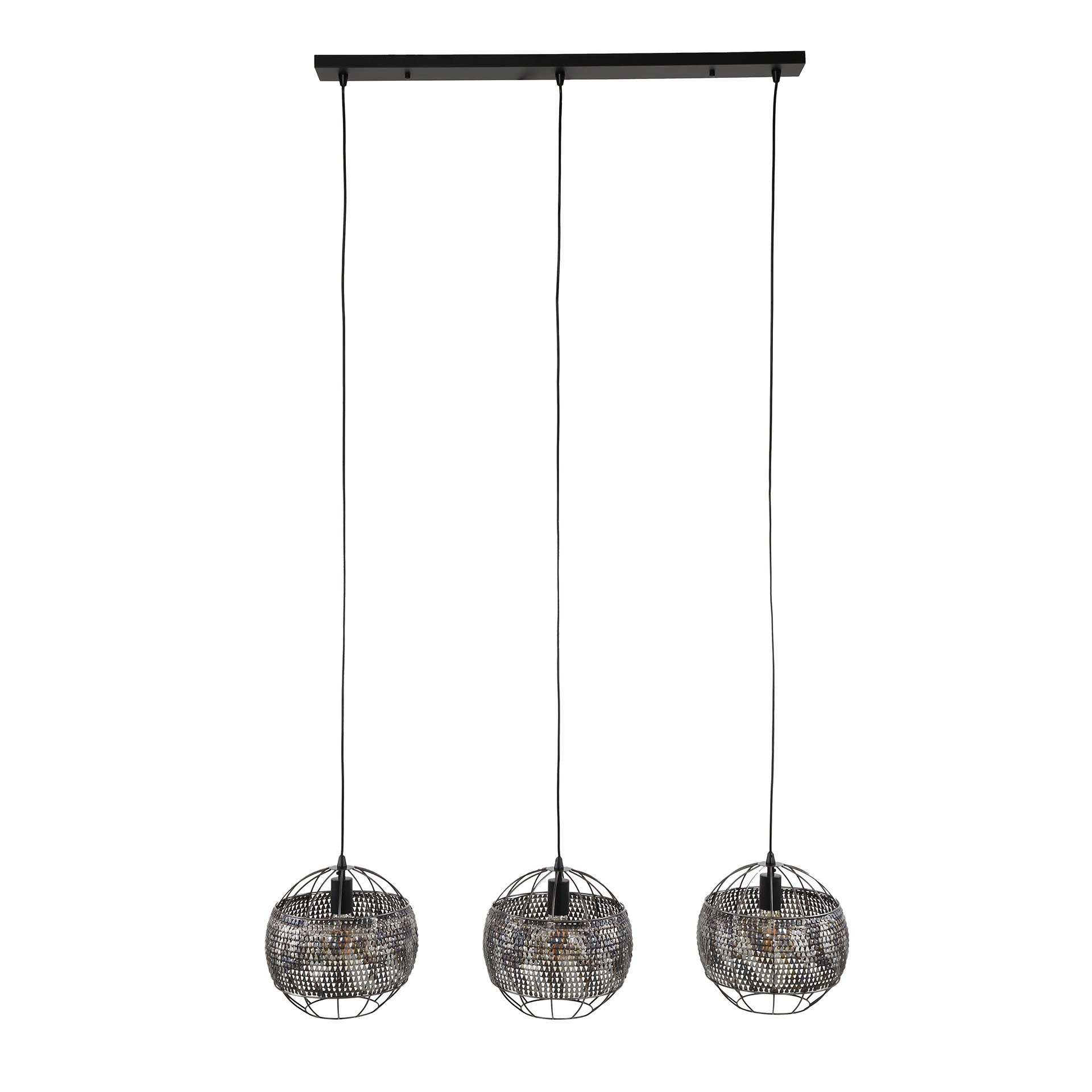 Hanglamp 3L Ø30 armor open / Zwart bruin