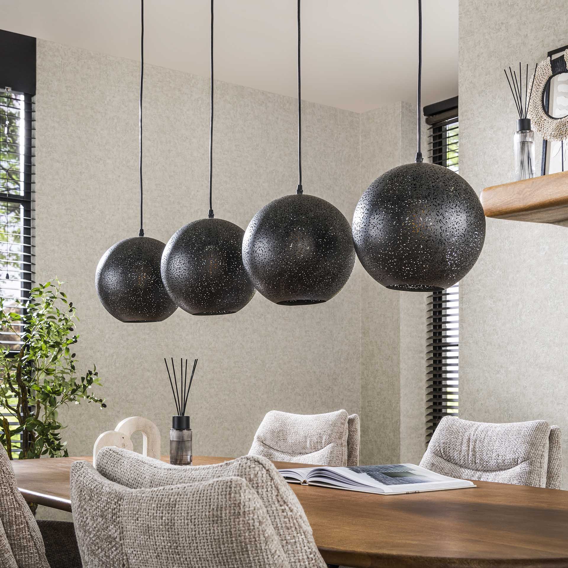 Hanglamp 4x Ø25 zip / Artic zwart
