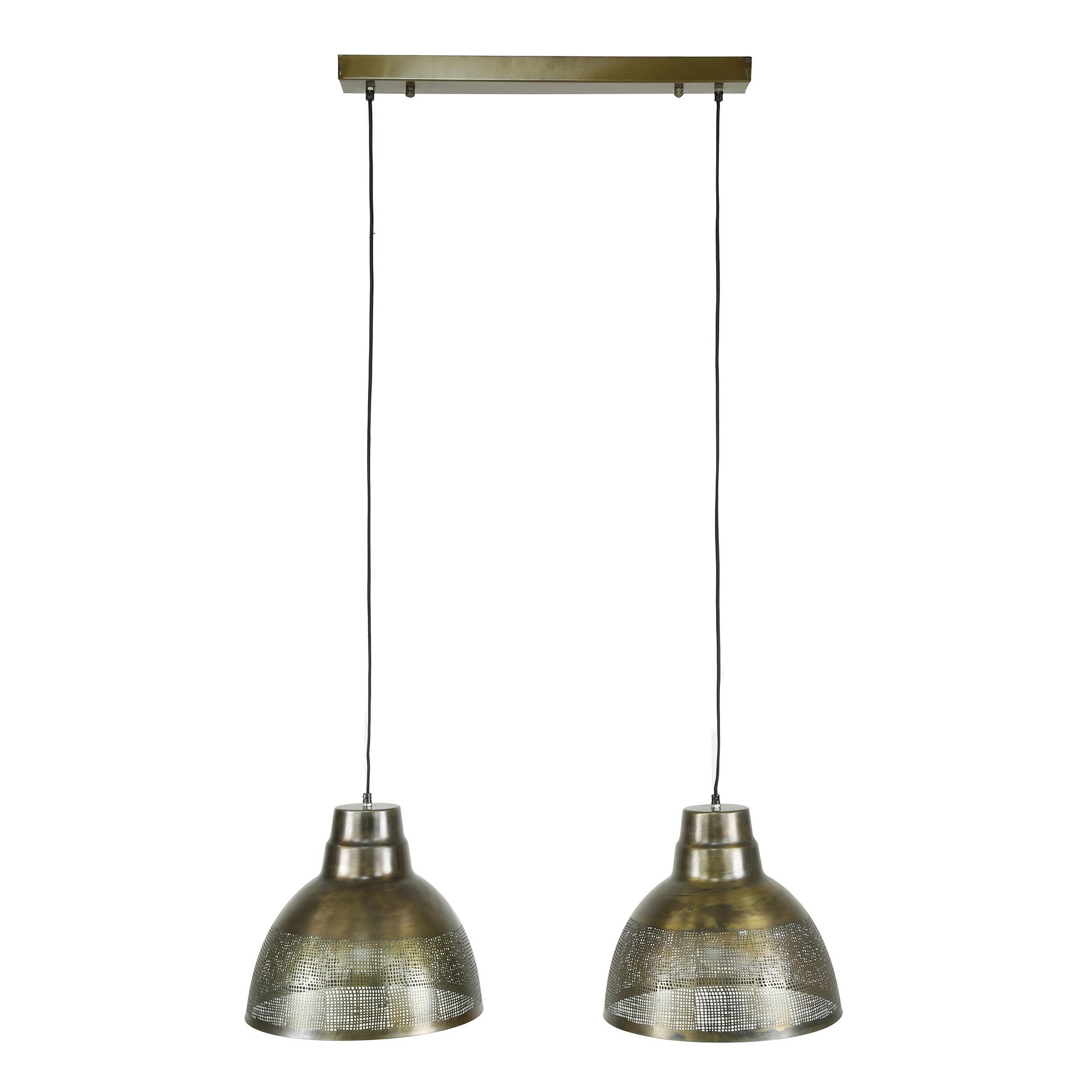 Hanglamp 2xØ38 screen / Brons antiek