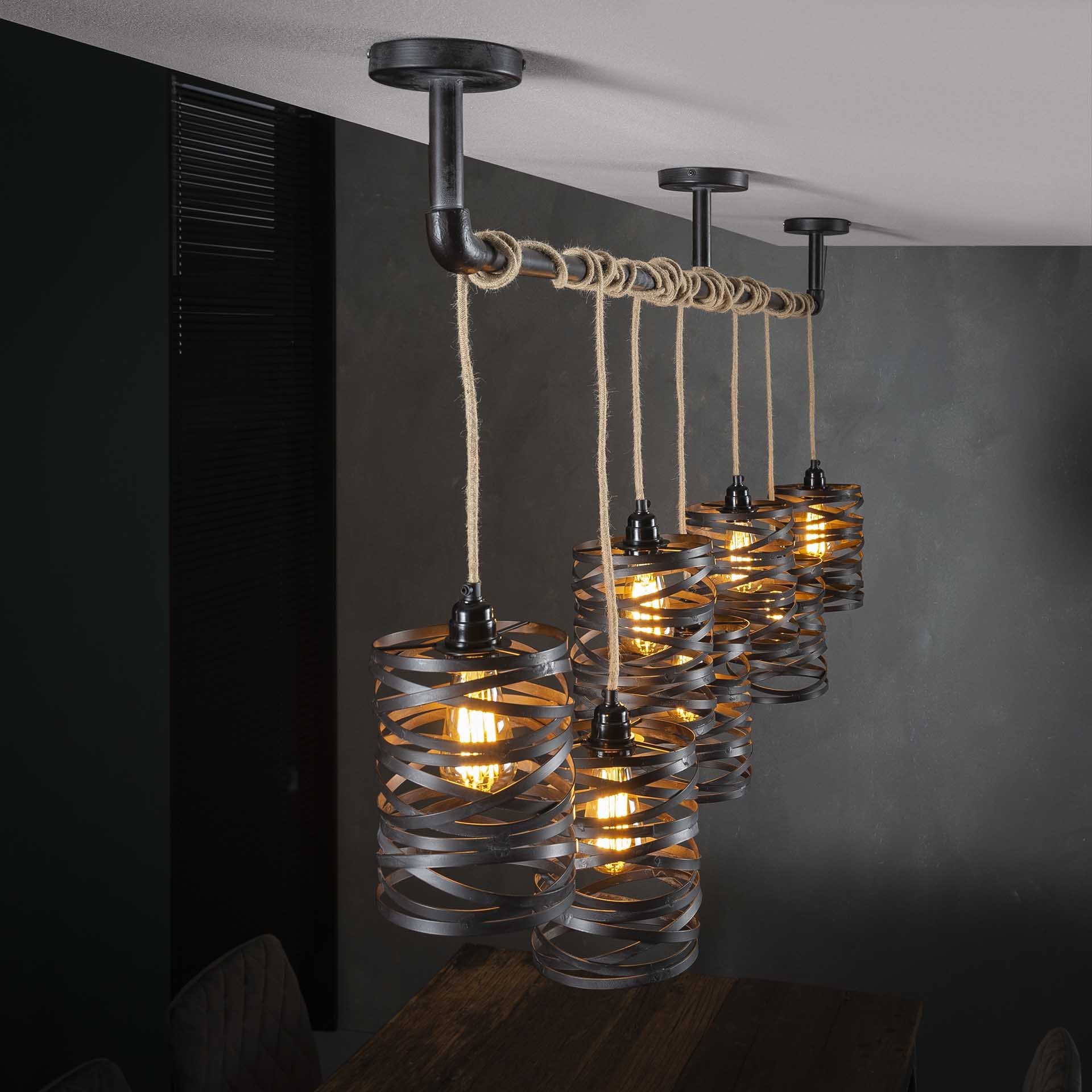 Hanglamp 7L twist wikkel XL / Slate grey
