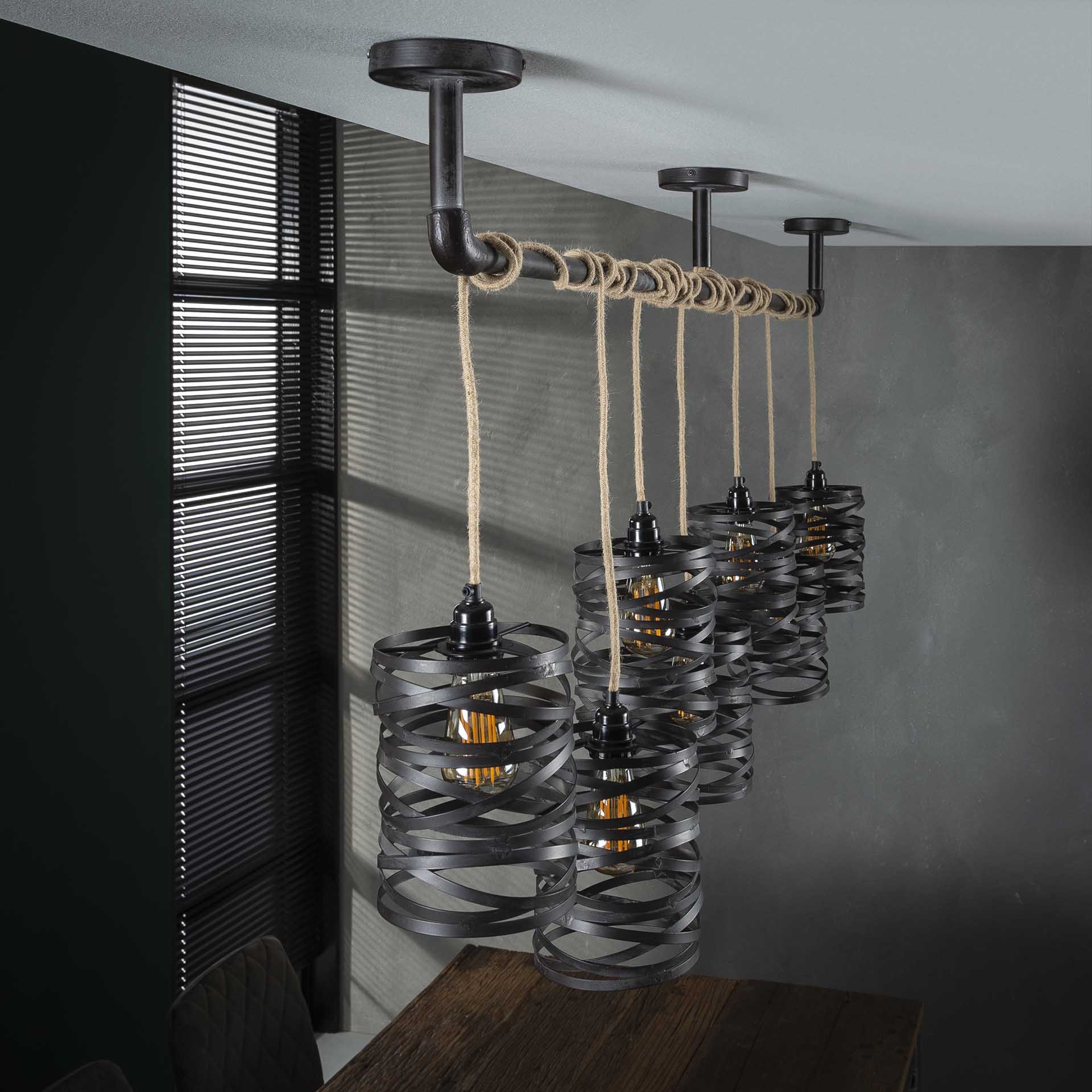 Hanglamp 7L twist wikkel XL / Slate grey