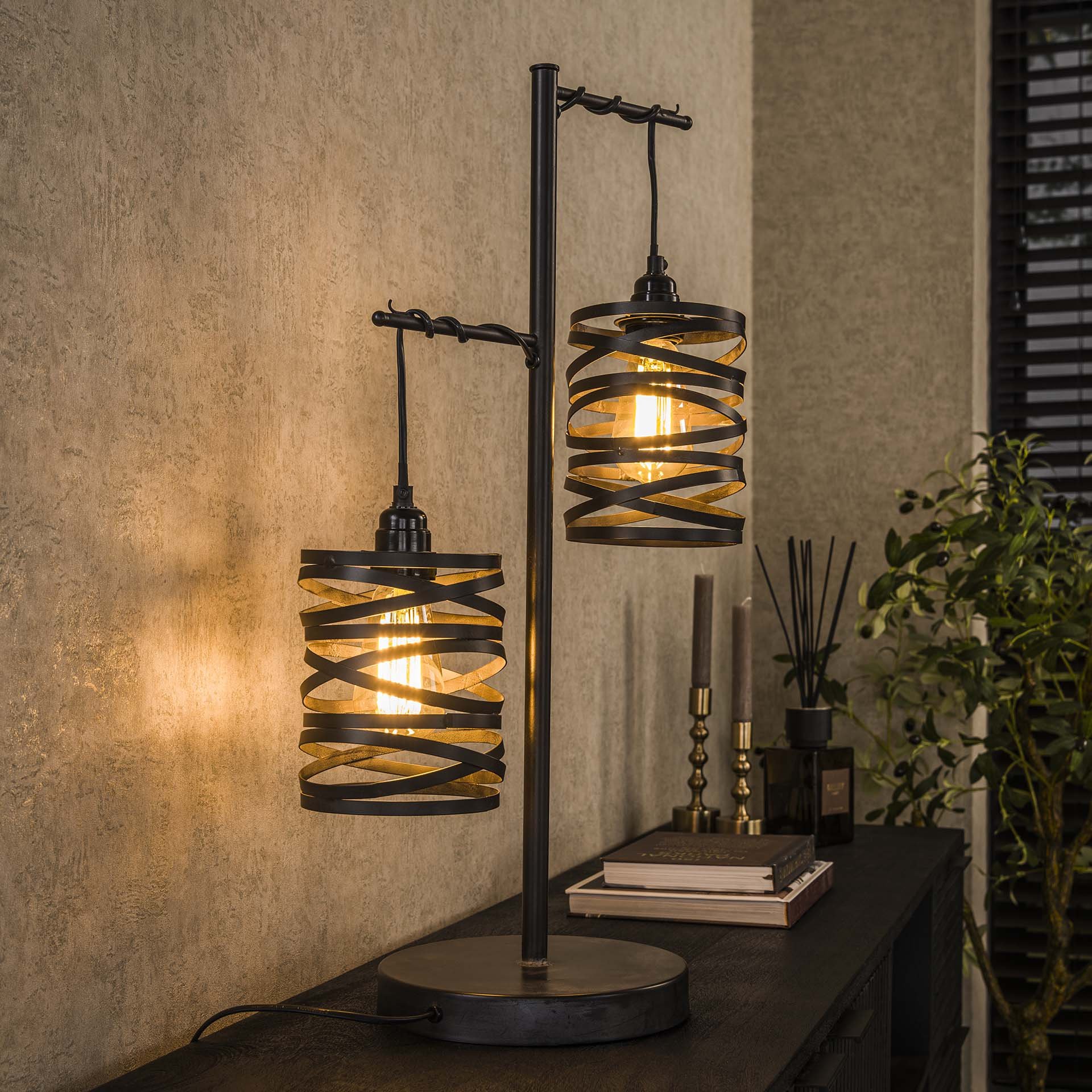 Tafellamp 2L spindle / Slate grey