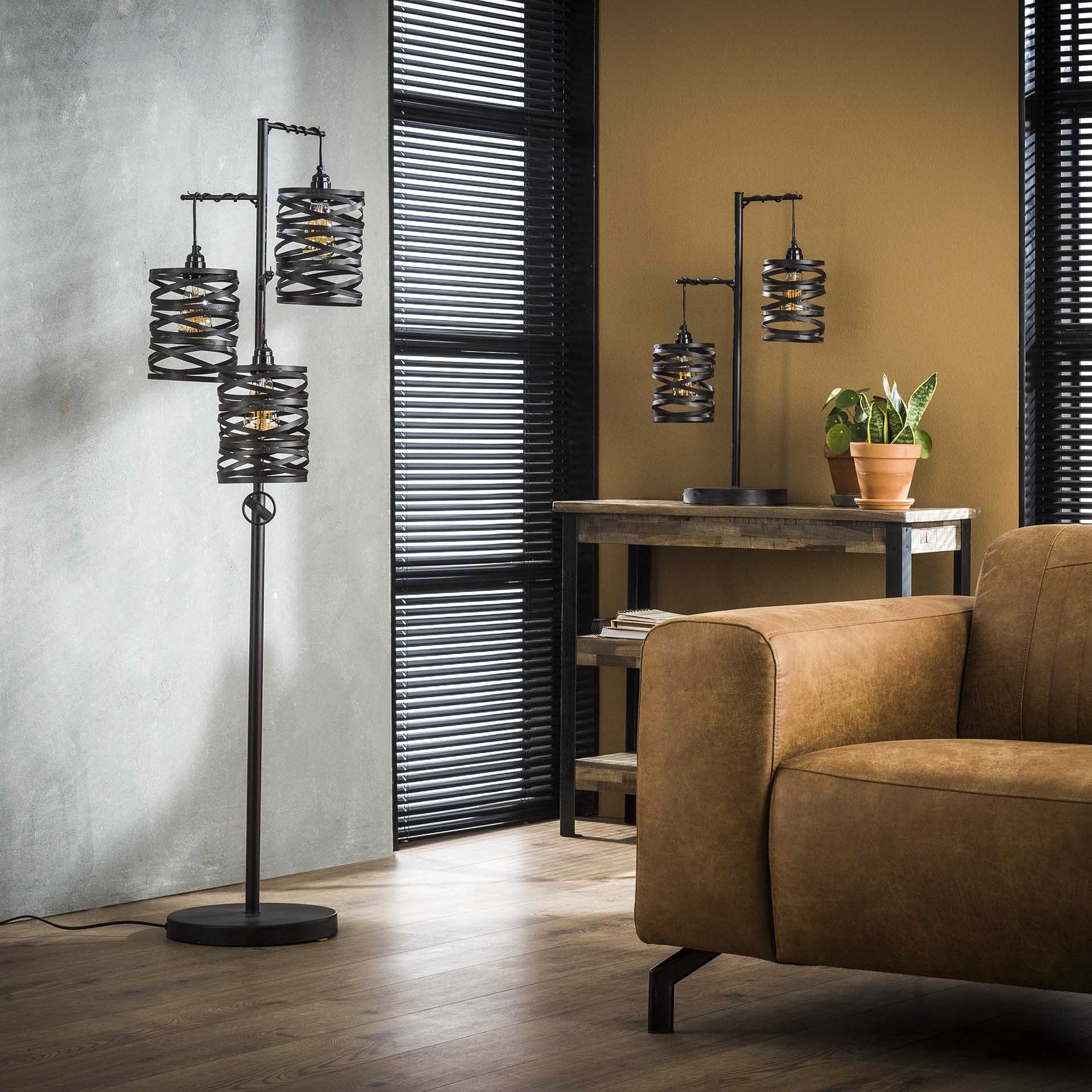 Vloerlamp 3L spindle / Slate grey