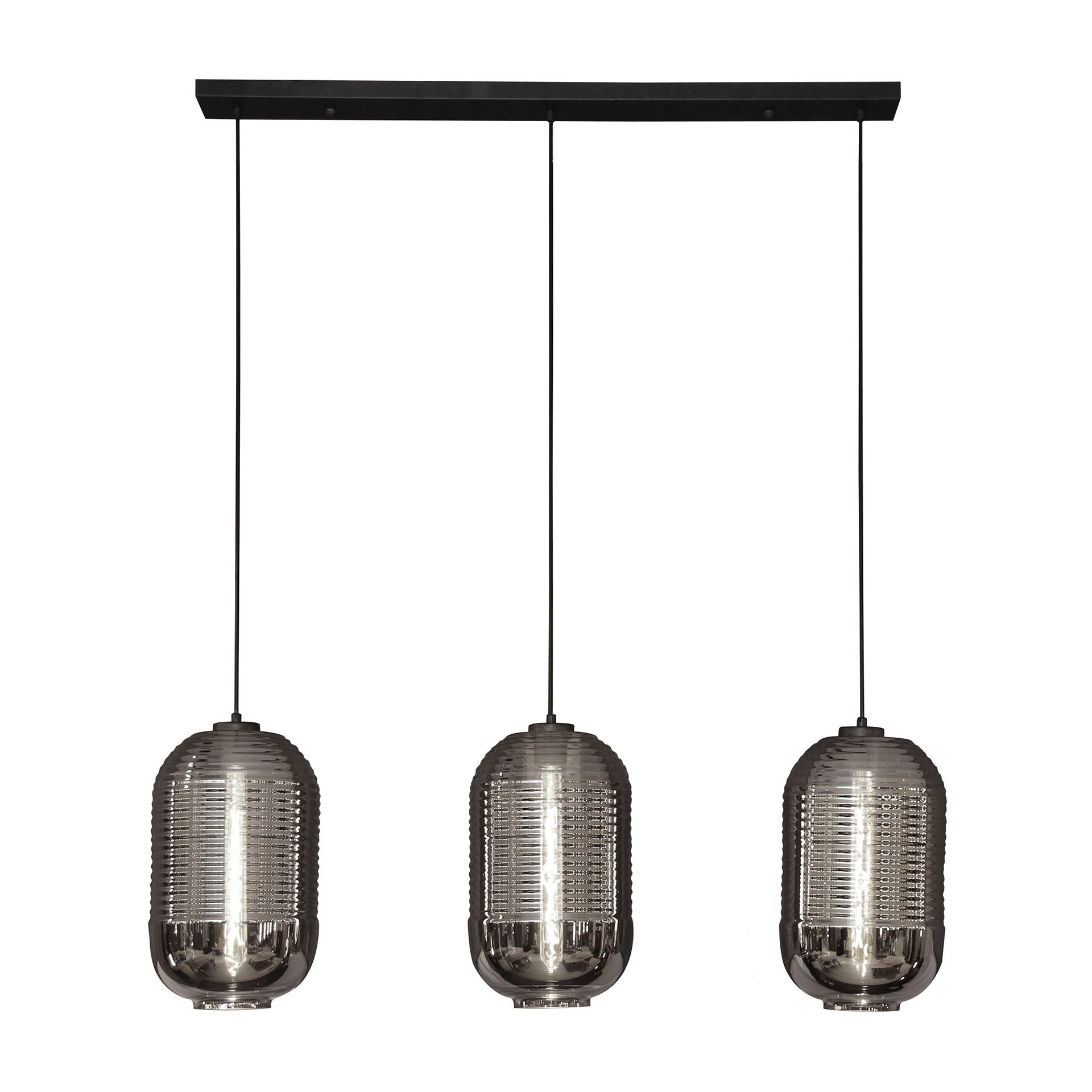Hanglamp 3L tub chromed glass