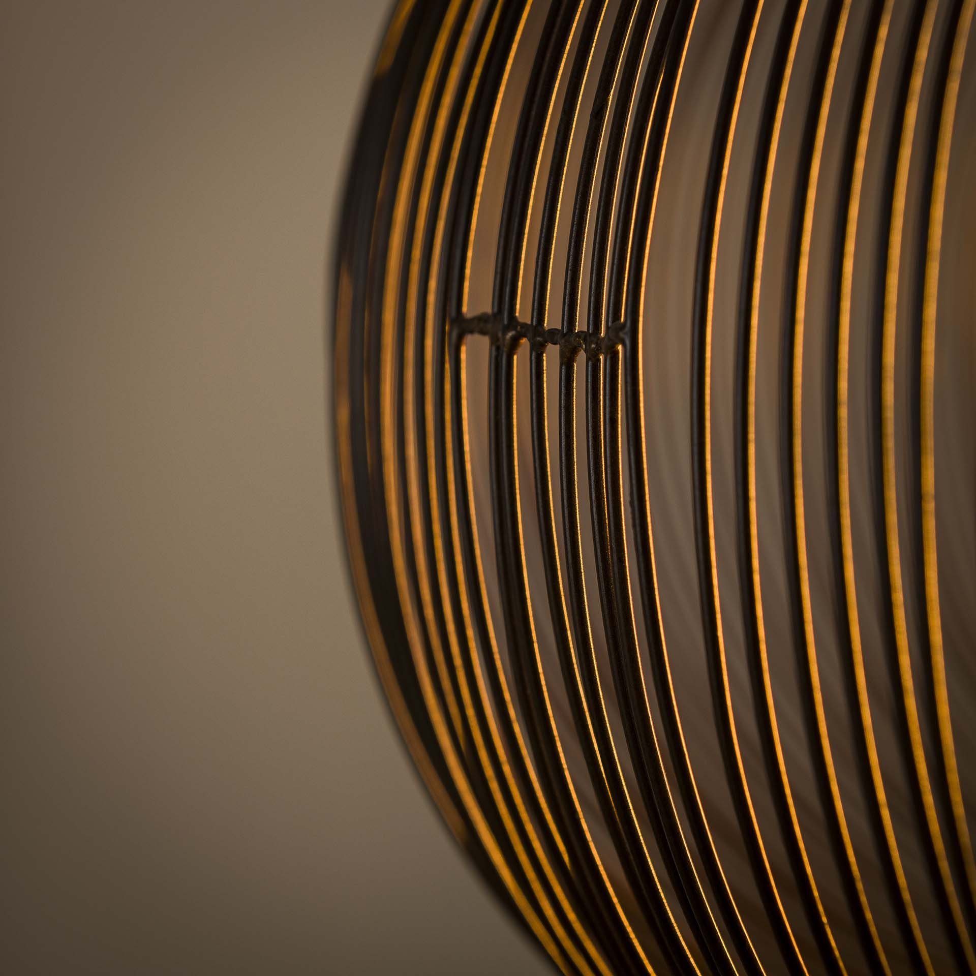 Hanglamp Ø70 copper twist / Zwart nikkel