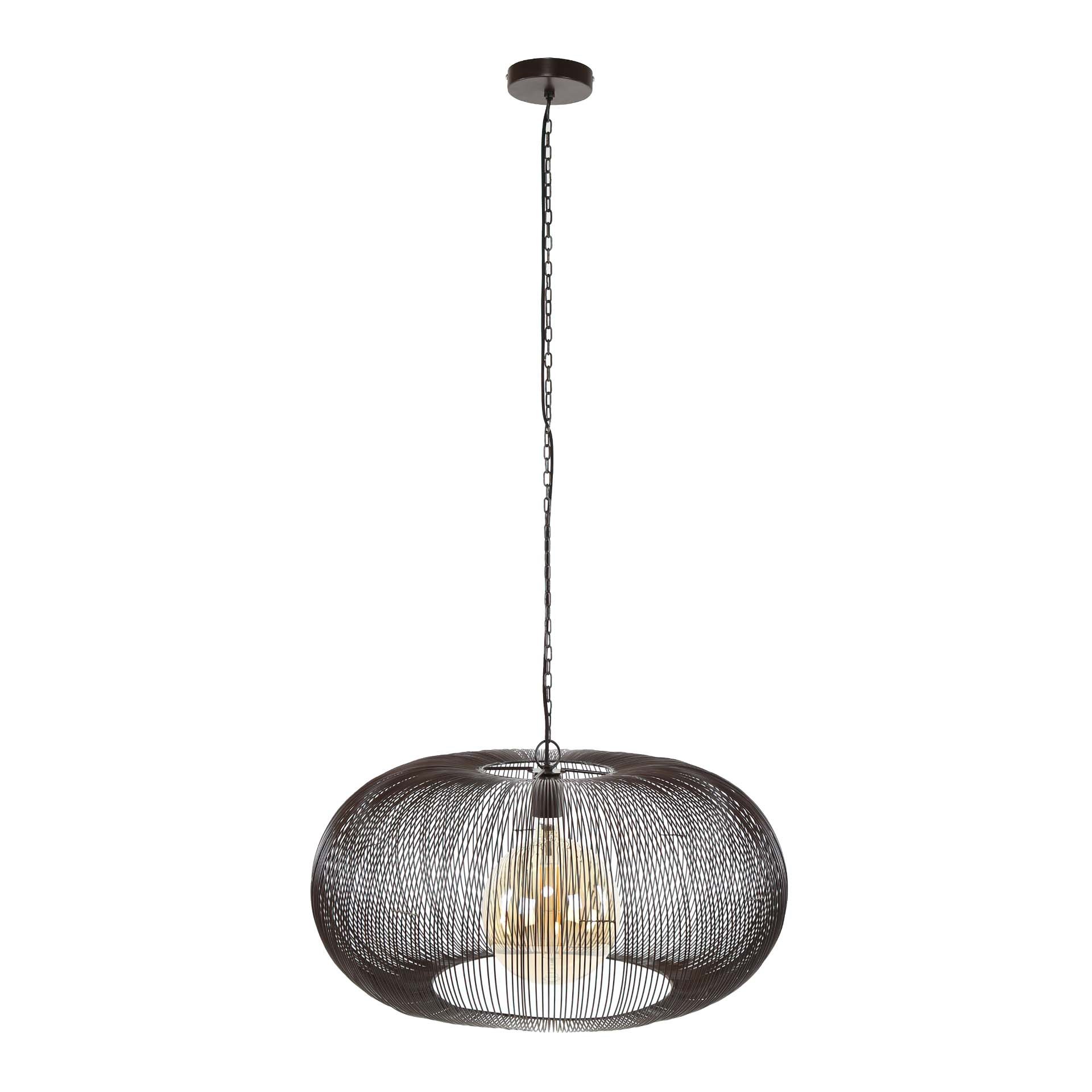 Hanglamp Ø70 copper twist / Zwart nikkel