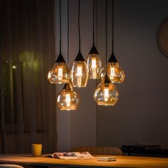 Hanglamp Lungo amber glas, 46x120 cm