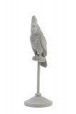 Ornament Passaro grijs fluweel, 9,5x29,5 cm