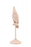 Ornament Passaro lichtroze fluweel, 9,5x29,5 cm