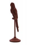 Ornament Passaro rood fluweel, 10x10x33 cm