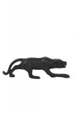 Ornament Leopard mat zwart, 6,5x21x3,5 cm 