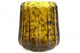 Theelichthouder Verbano bruin glas, 18x18 cm